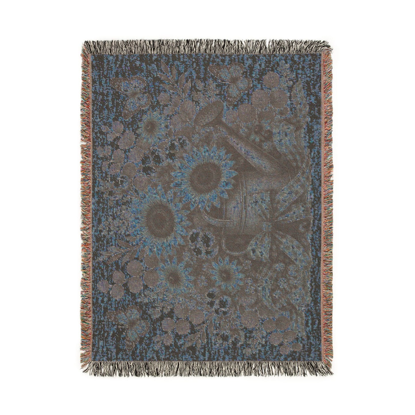 Sunflower Bouquet Woven Blanket — Vintage Floral Throw