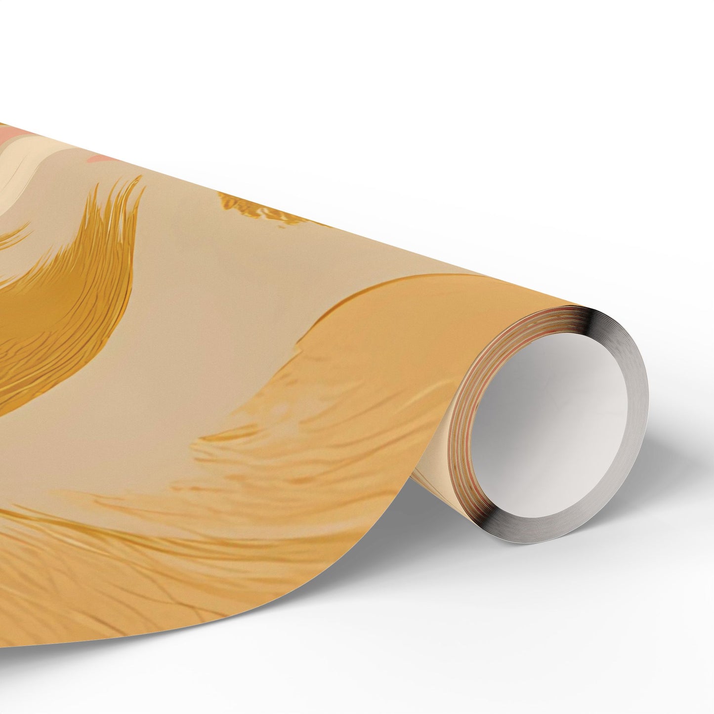 Golden Blush Brushstroke Wrapping Paper – Luxurious Abstract Gift Wrap