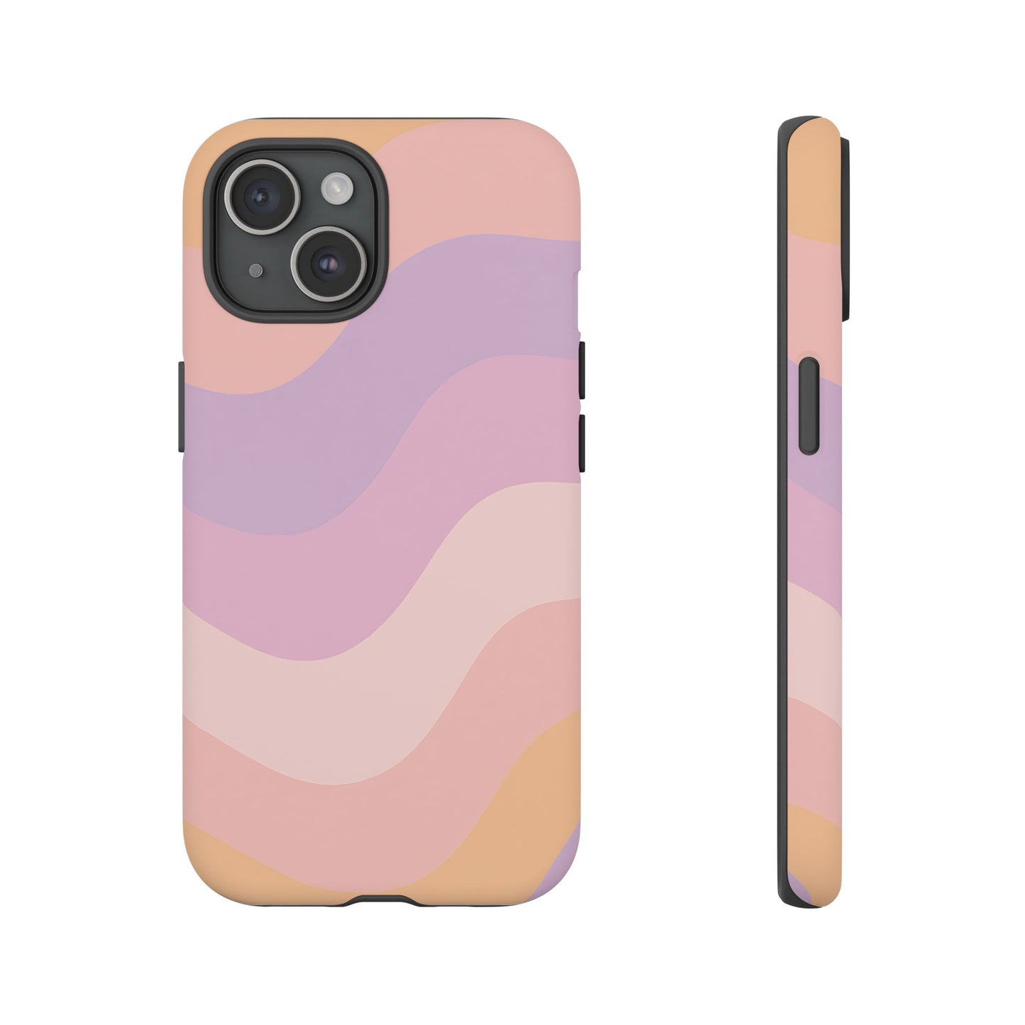 Retro Sunset Wave Phone Case – Groovy Pastel Abstract Design