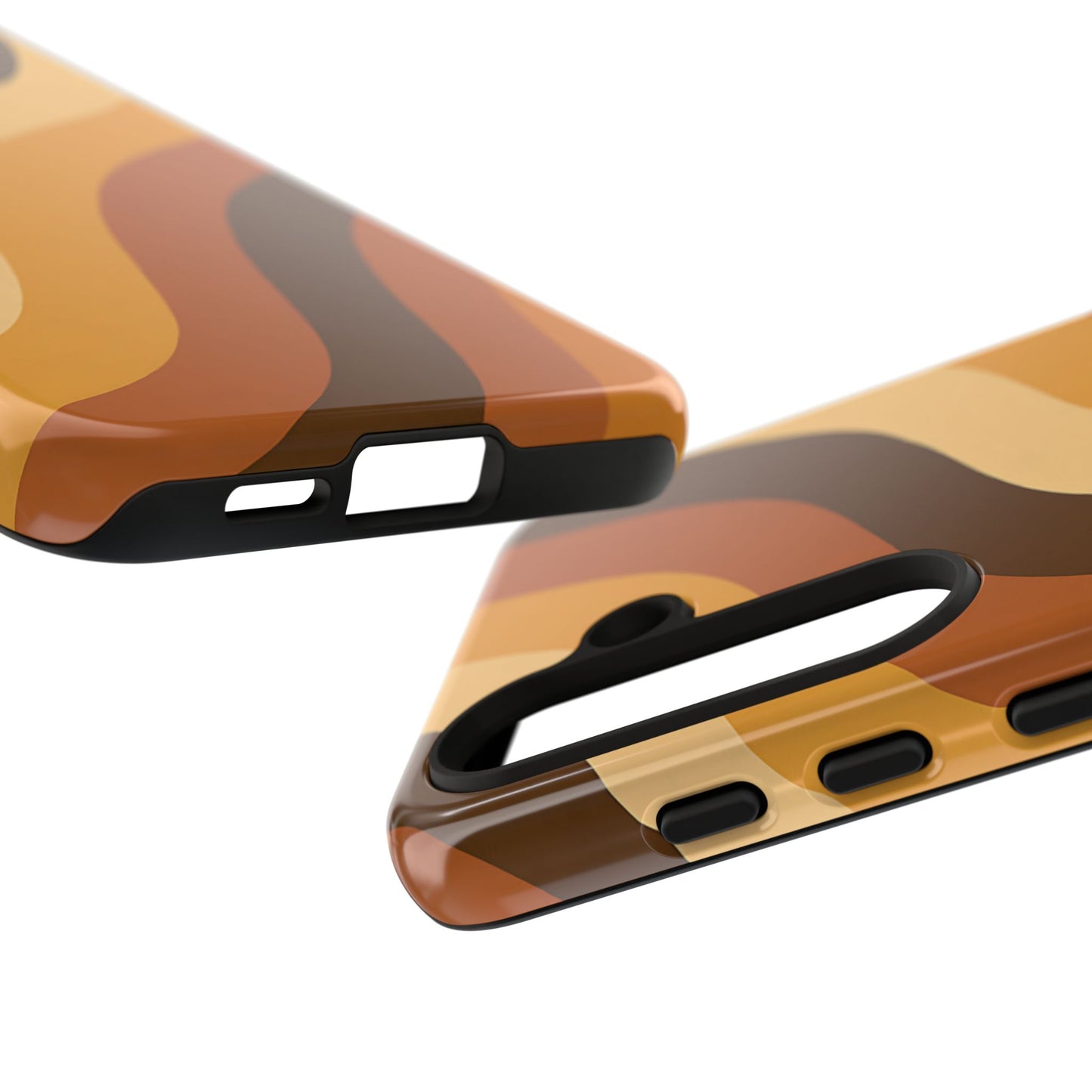 Retro Wave Stripes iPhone Case – 70s-Inspired Earth Tone Swirl Design
