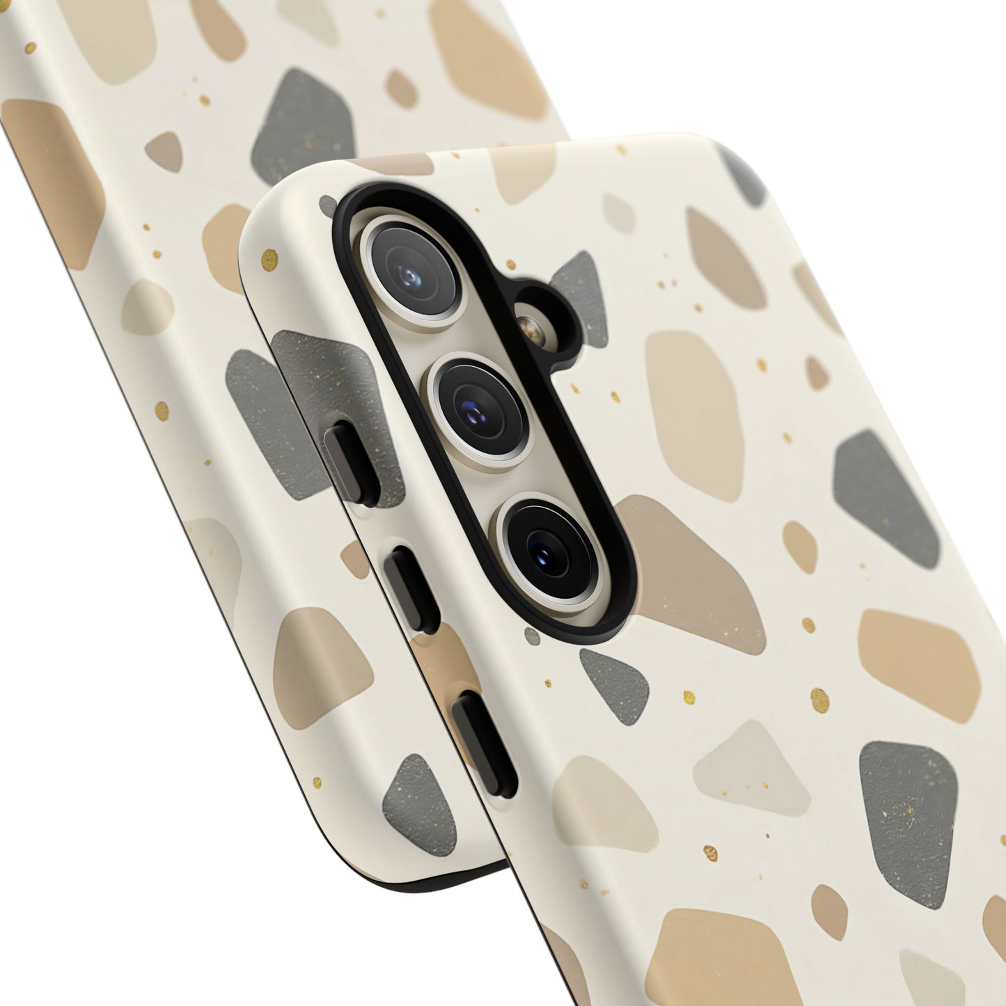 Neutral Terrazzo Pattern iPhone Case – Earthy Stone-Inspired Protective Cover
