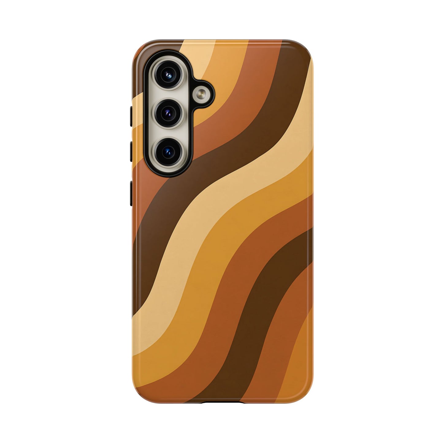 Retro Wave Stripes iPhone Case – 70s-Inspired Earth Tone Swirl Design