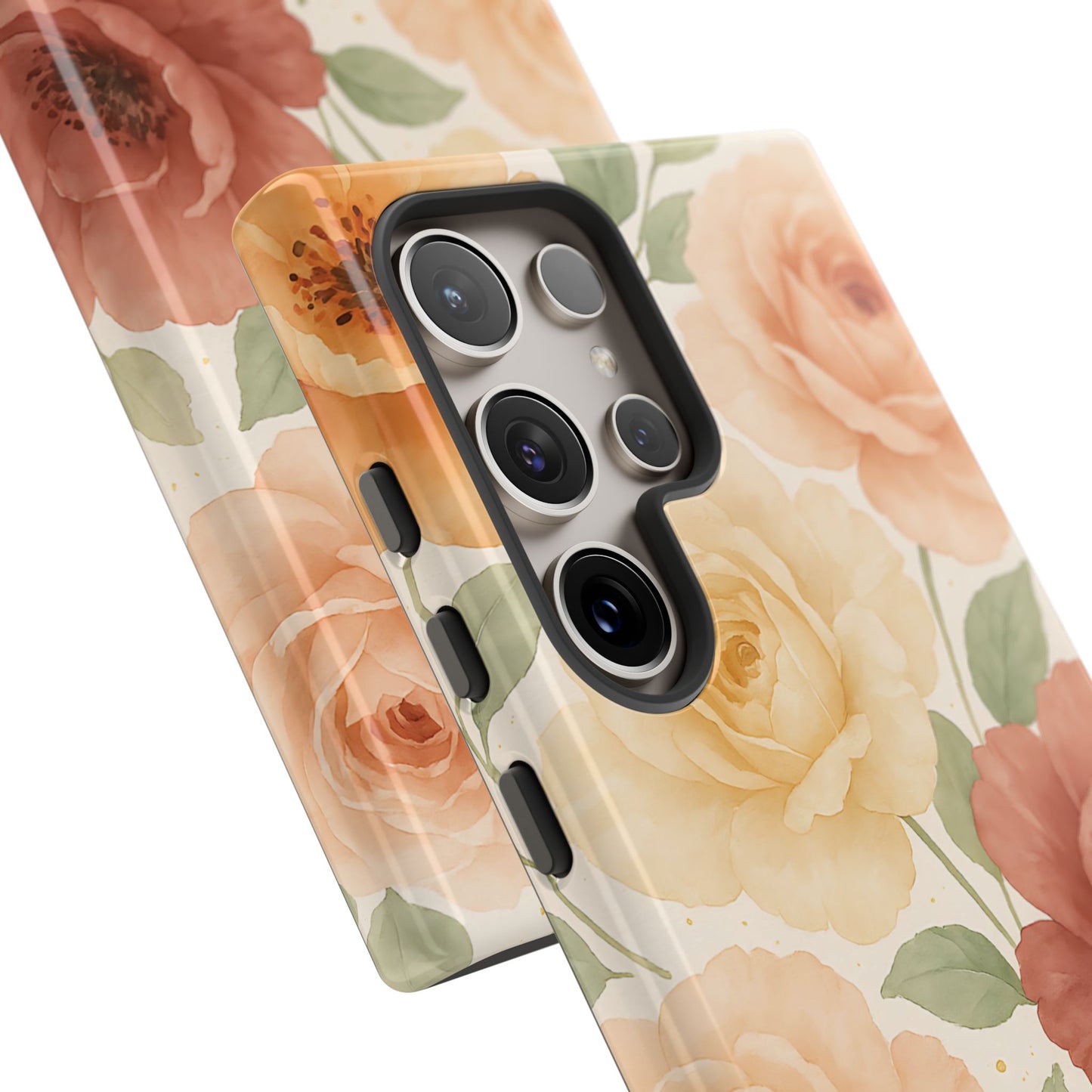 Vintage Rose Garden Phone Case – Soft Floral Print in Warm Neutrals