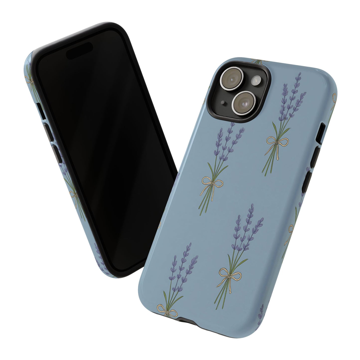 Lavender Bundle Phone Case – Blue Botanical Floral Print with 3D Wrap Design