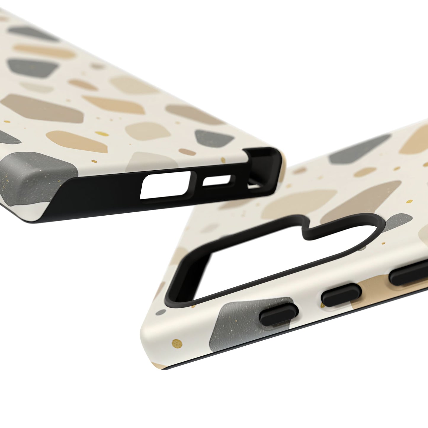 Neutral Terrazzo Pattern iPhone Case – Earthy Stone-Inspired Protective Cover