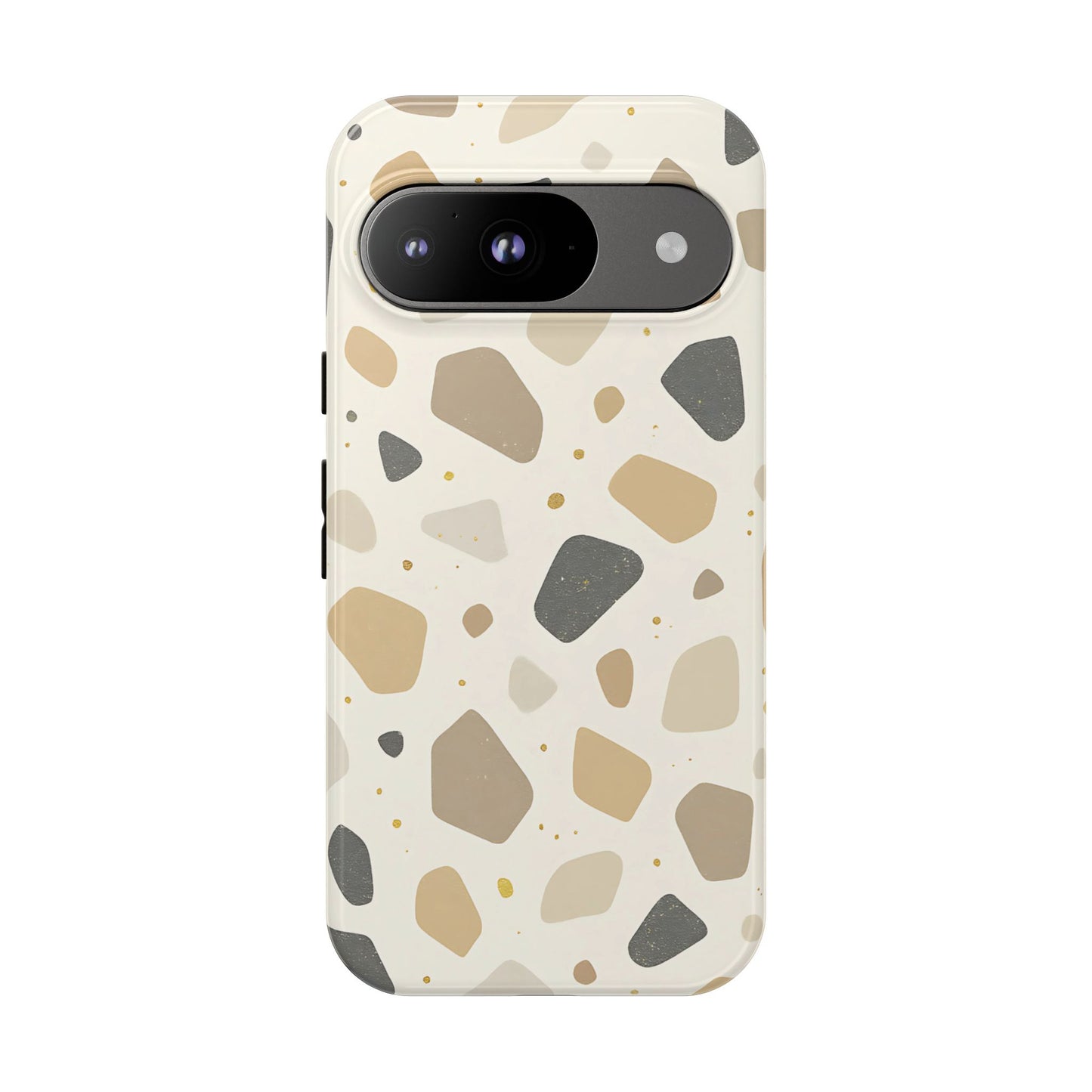 Neutral Terrazzo Pattern iPhone Case – Earthy Stone-Inspired Protective Cover
