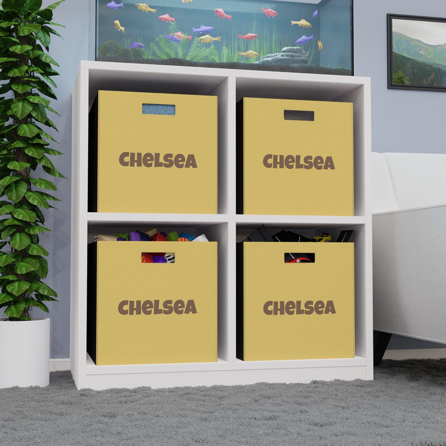 Personalized Felt Storage Box – Custom Name 'Chelsea' Toy & Closet Organizer