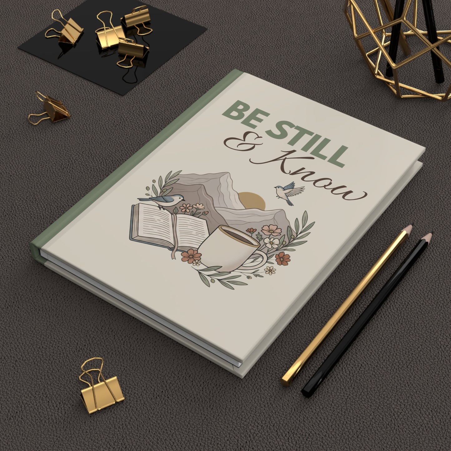 Be Still & Know Hardcover Journal — Inspirational Mountain Prayer Notebook