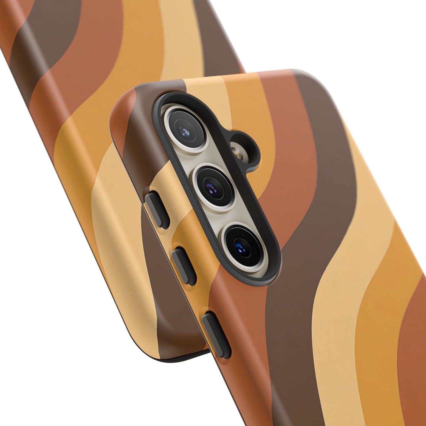 Retro Wave Stripes iPhone Case – 70s-Inspired Earth Tone Swirl Design