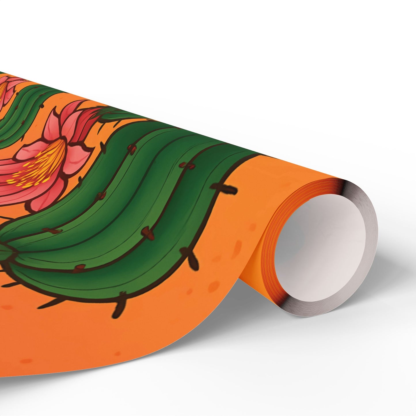 Cactus Bloom Wrapping Paper – Vibrant Desert Succulent Design in Terracotta Pots