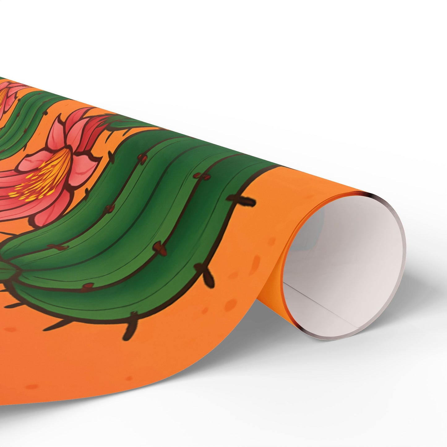 Cactus Bloom Wrapping Paper – Vibrant Desert Succulent Design in Terracotta Pots