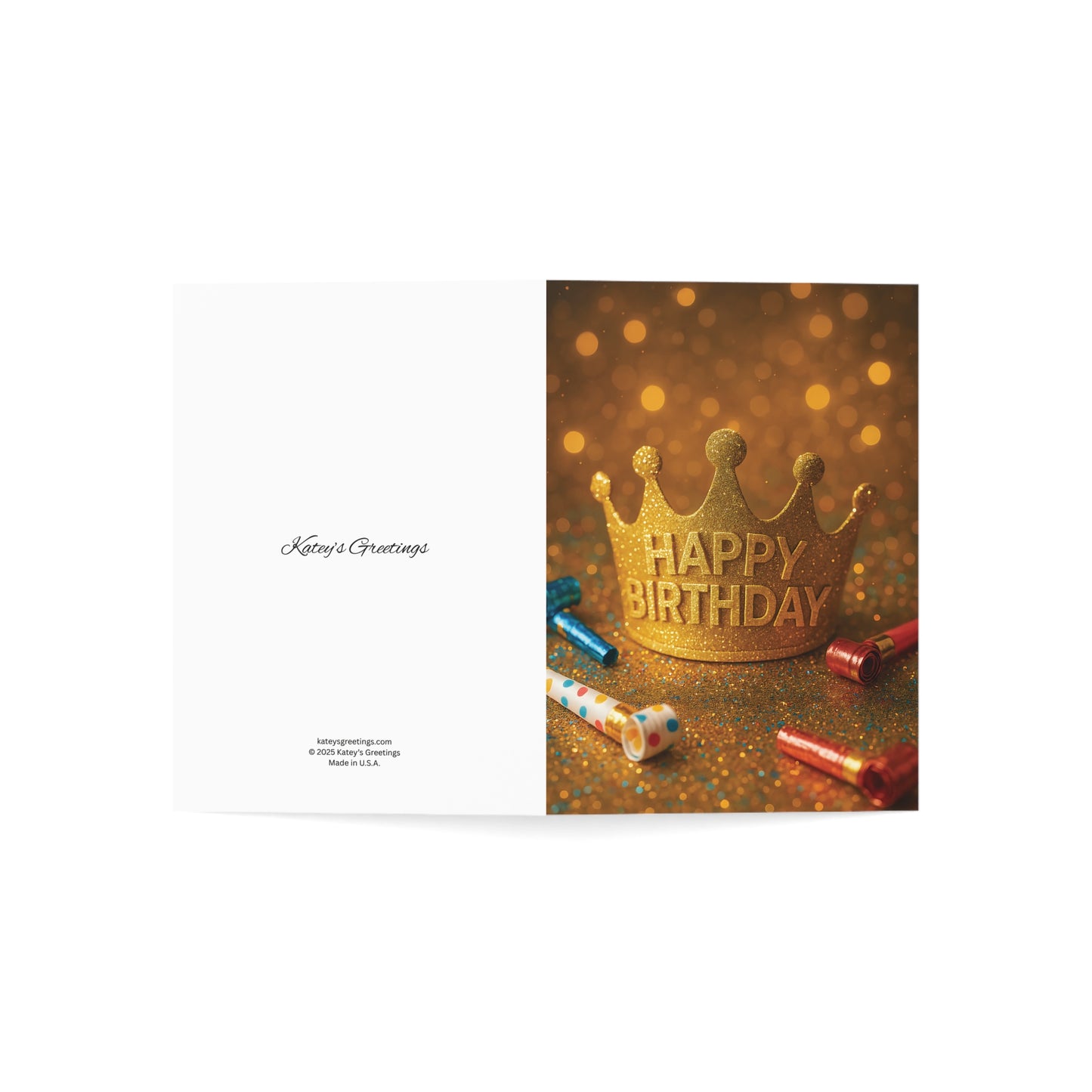 Happy Birthday Crown Greeting Card – Premium 270gsm Paper, Envelope Included