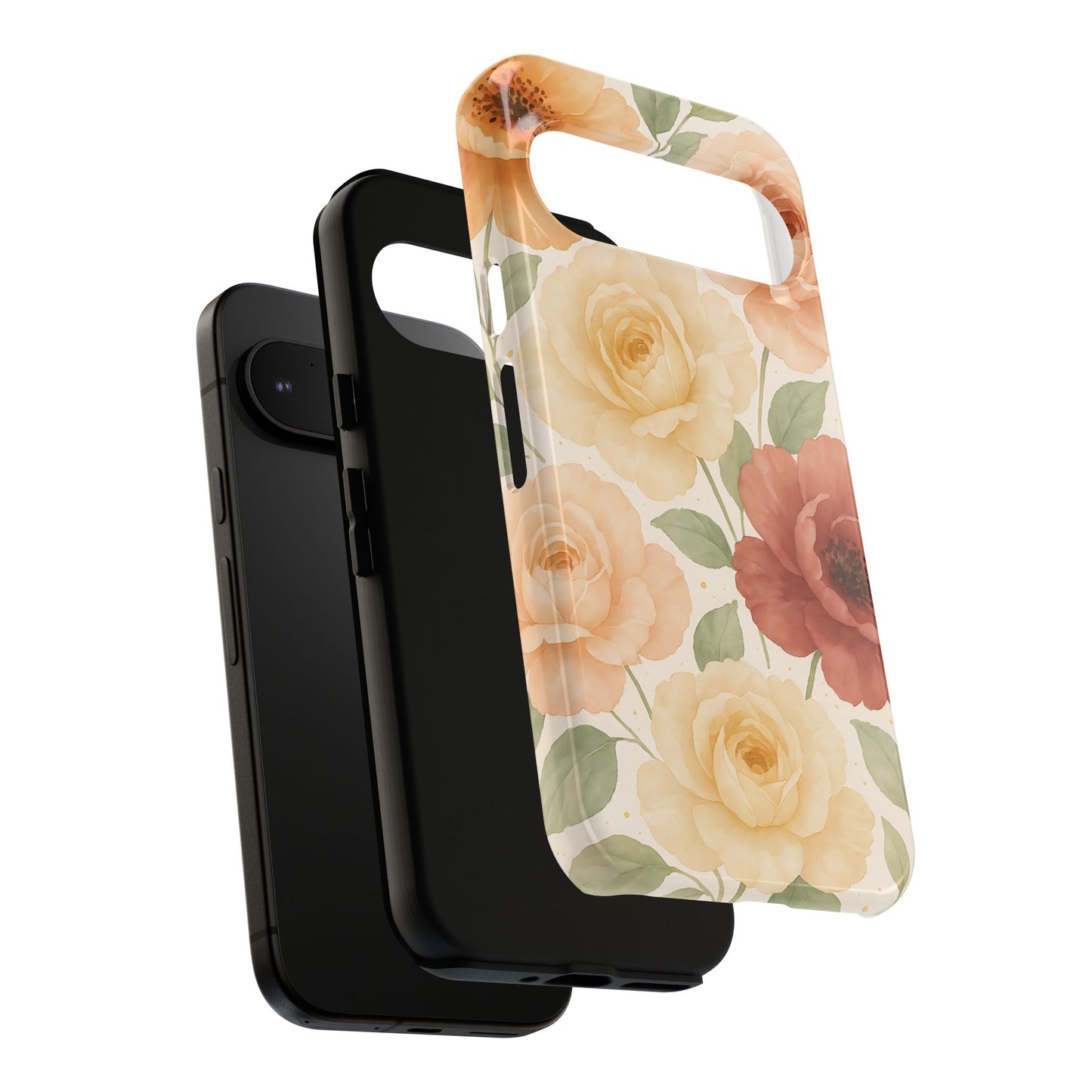 Vintage Rose Garden Phone Case – Soft Floral Print in Warm Neutrals