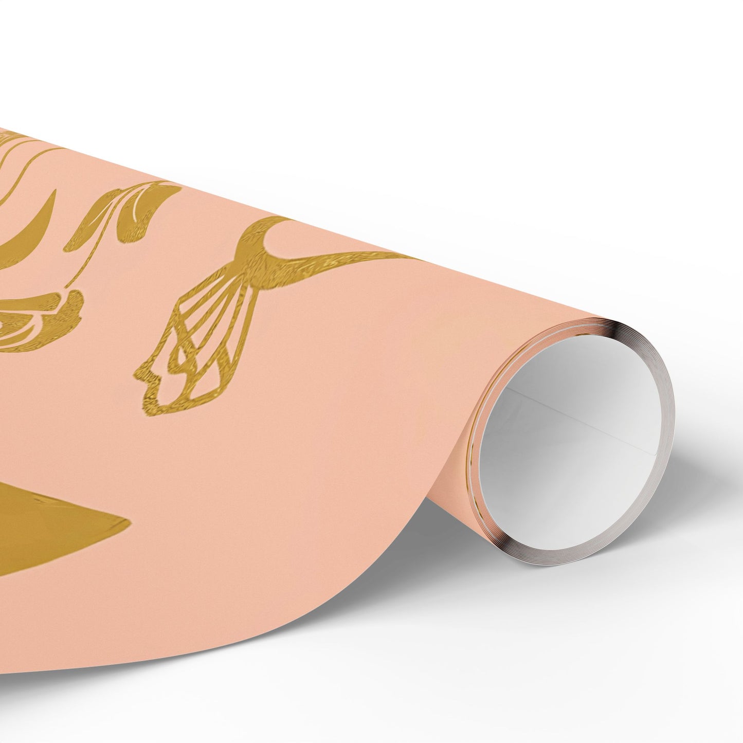 Romantic Celebration Wrapping Paper – Rings, Roses & Champagne on Blush Pink