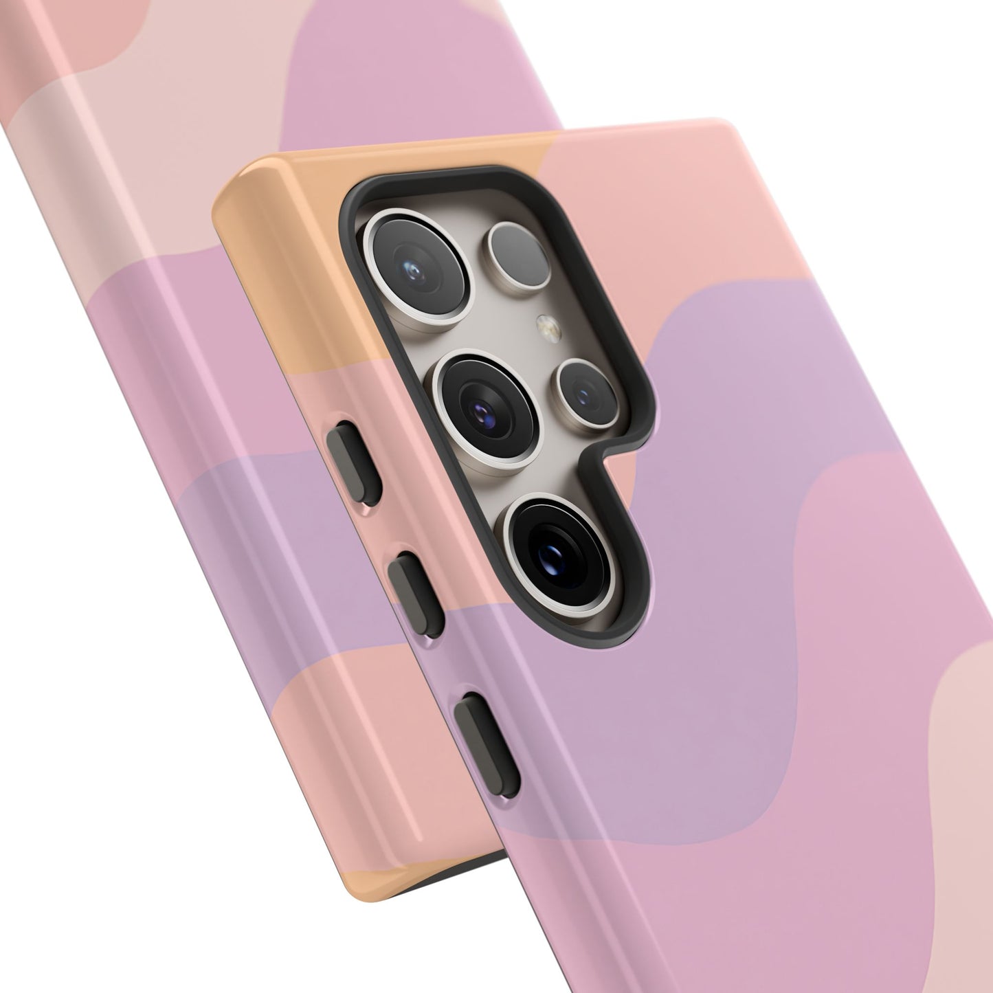 Retro Sunset Wave Phone Case – Groovy Pastel Abstract Design