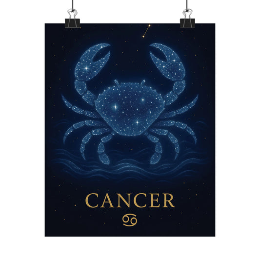 Cancer Zodiac Constellation Matte Poster – Celestial Astrology Wall Art Print (Multiple Sizes)