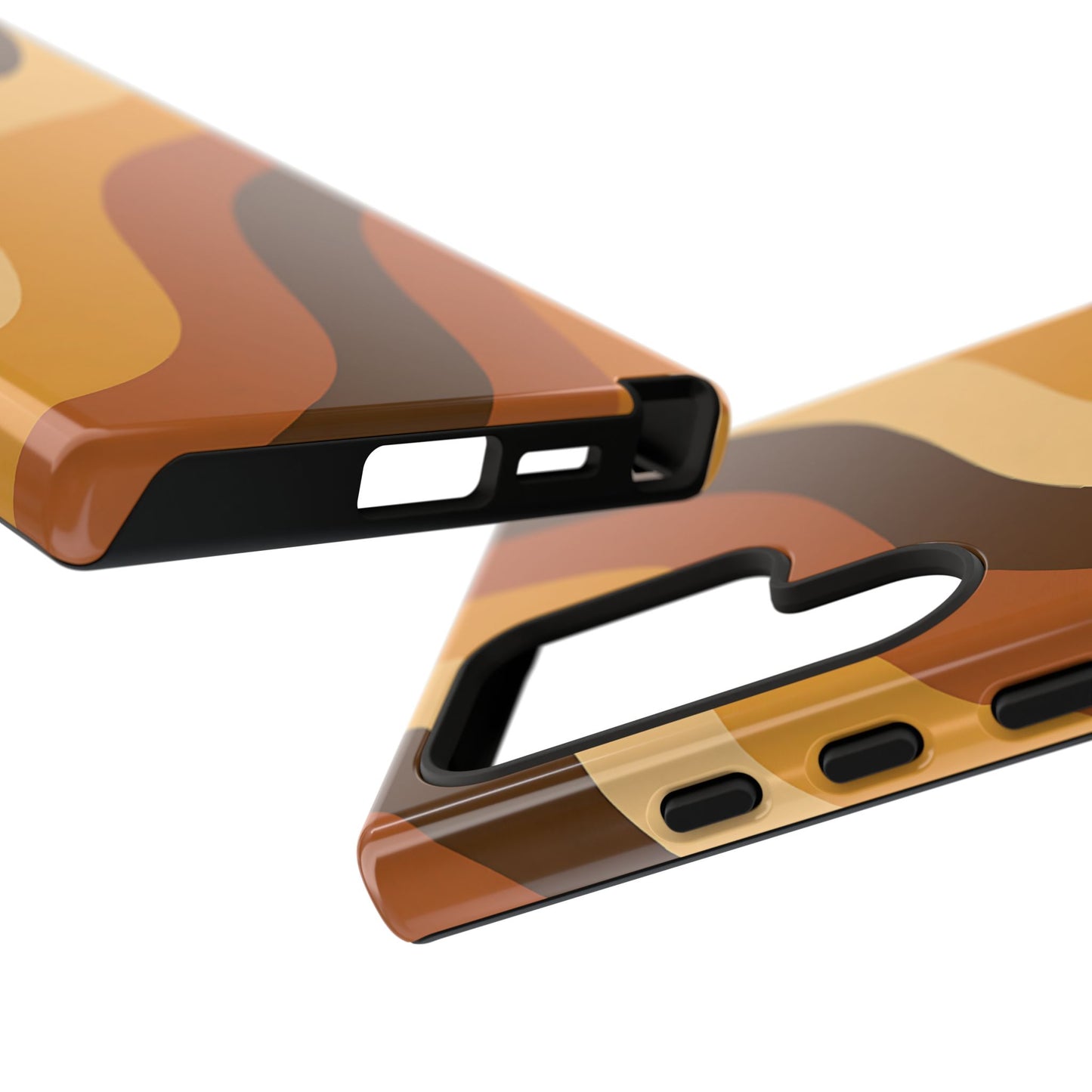 Retro Wave Stripes iPhone Case – 70s-Inspired Earth Tone Swirl Design