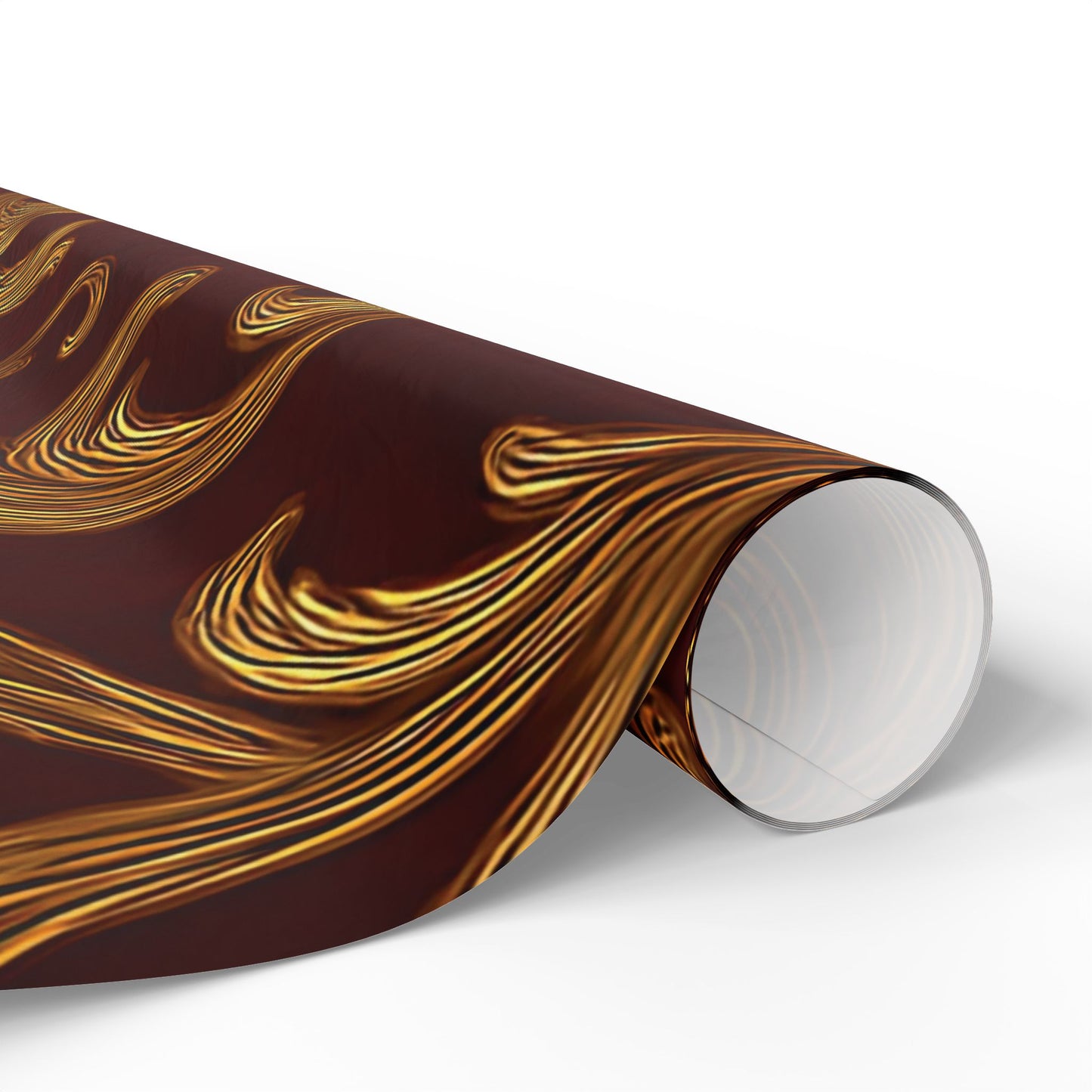 Burgundy & Gold Baroque Scroll Wrapping Paper – Luxurious Gift Wrap in Glossy or Matte Finish