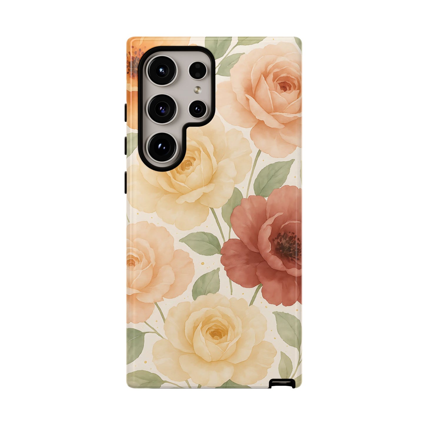 Vintage Rose Garden Phone Case – Soft Floral Print in Warm Neutrals