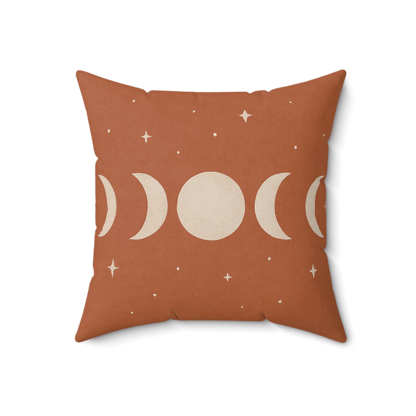 Boho Moon Phases Throw Pillow - Terracotta Celestial Decor