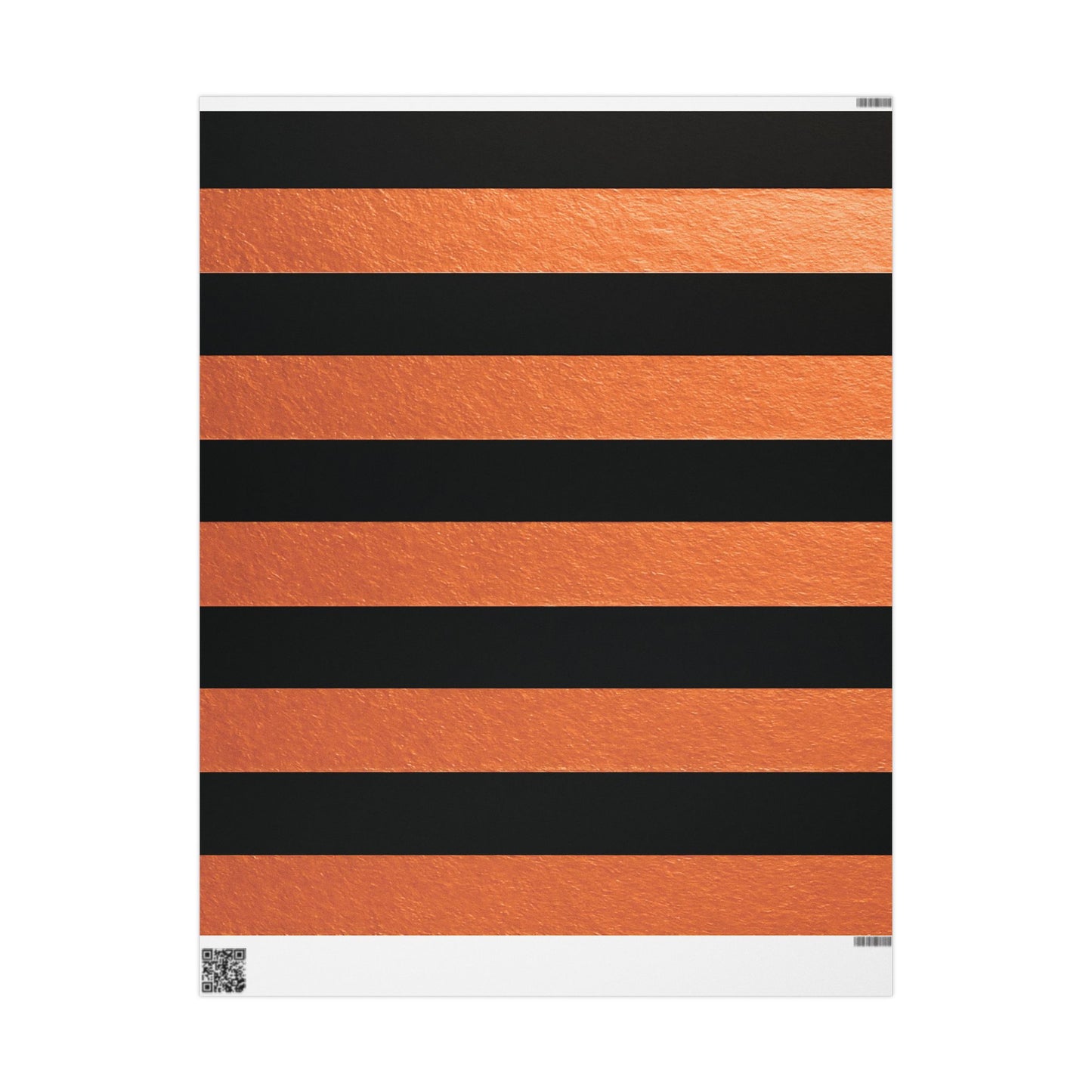 Black and Orange Striped Luxury Wrapping Paper – Glossy or Matte Finish, Durable 90gsm