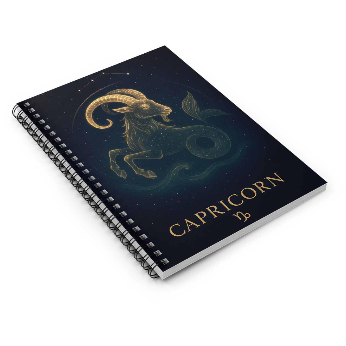 Capricorn Zodiac Galaxy Spiral Notebook – Celestial Astrology Writing Journal (6" x 8", 118 Pages)