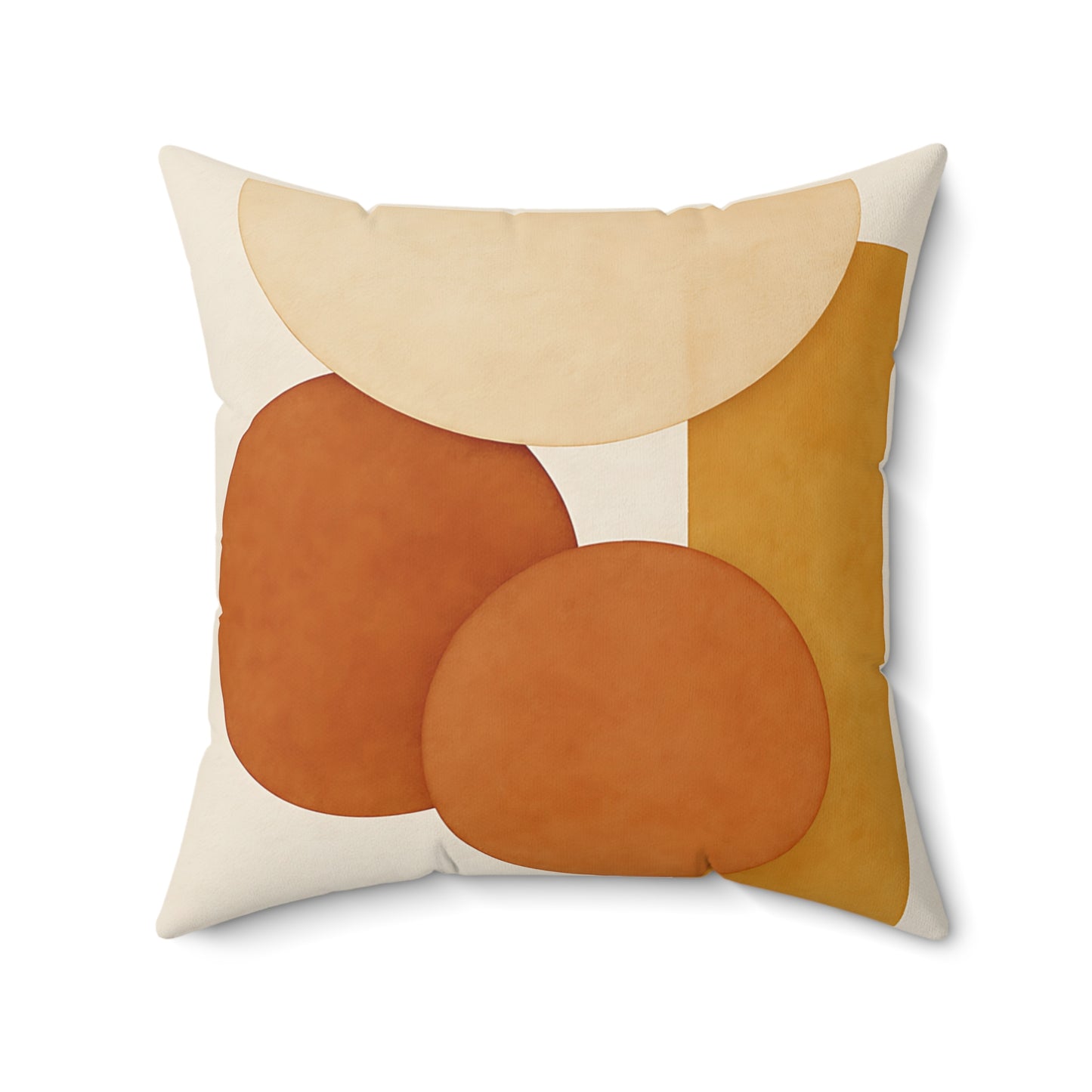 Modern Abstract Shapes Throw Pillow - Earth Tone Decorative Cushion with Double-Sided Print