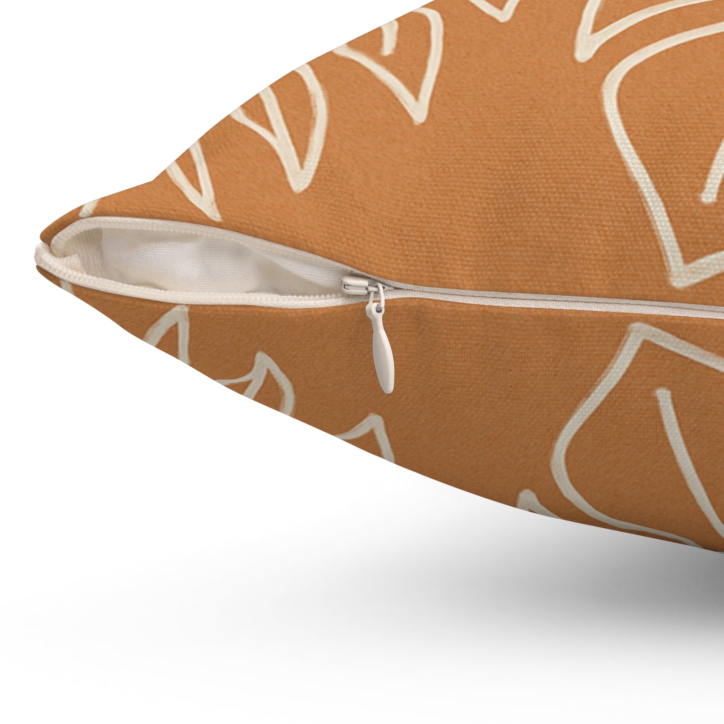 Terracotta Tropical Leaf Throw Pillow – Boho Botanical Cushion with Double-Sided Print