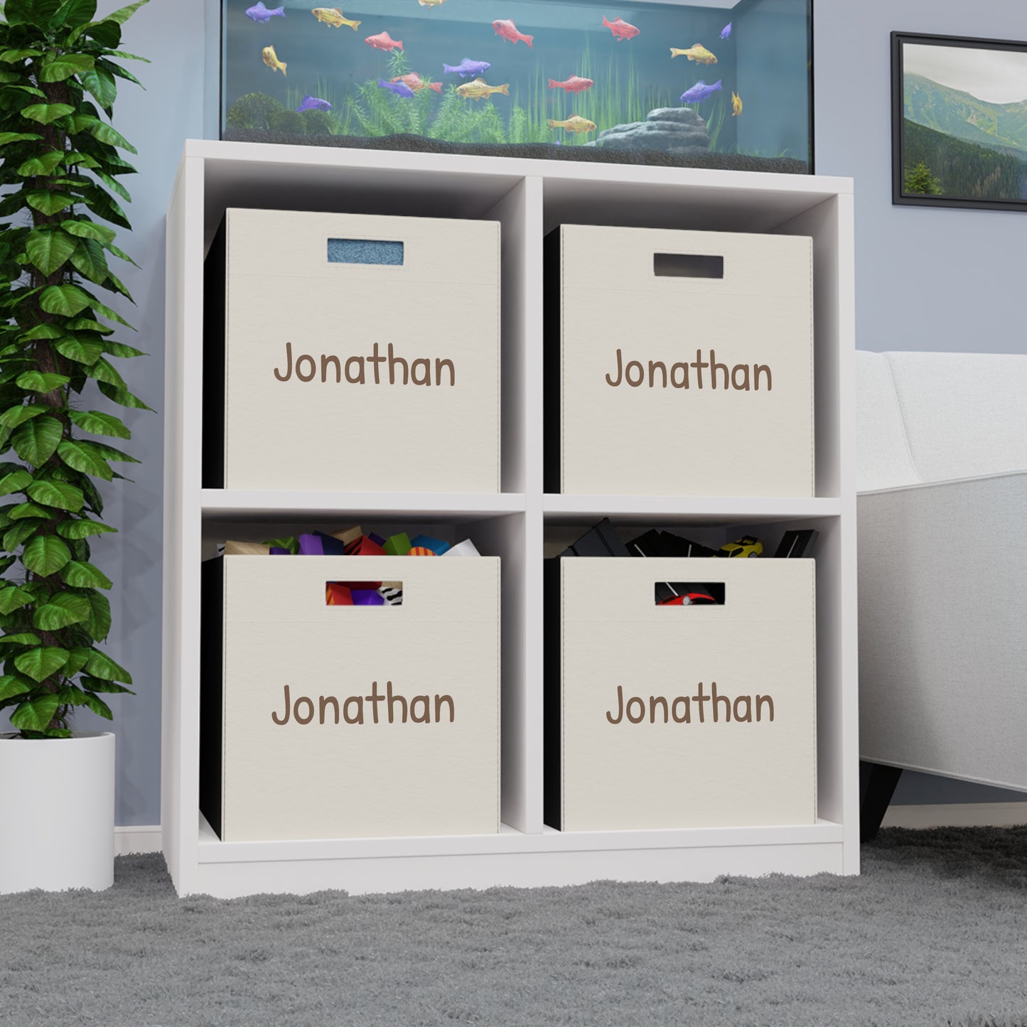 Personalized Felt Storage Box – Custom Name Toy & Nursery Organizer