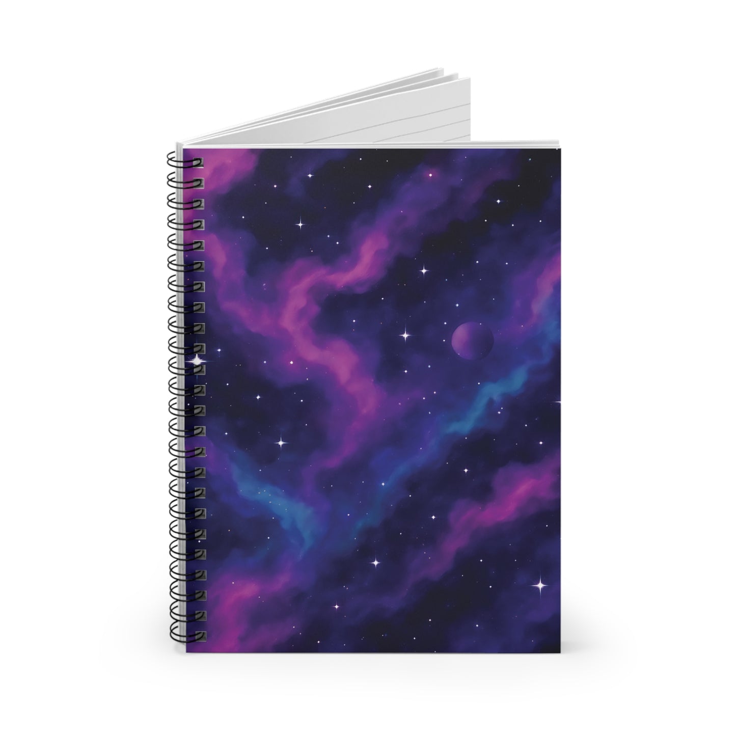 Galaxy Dreams Spiral Notebook – Purple Nebula Space Journal (6" x 8")