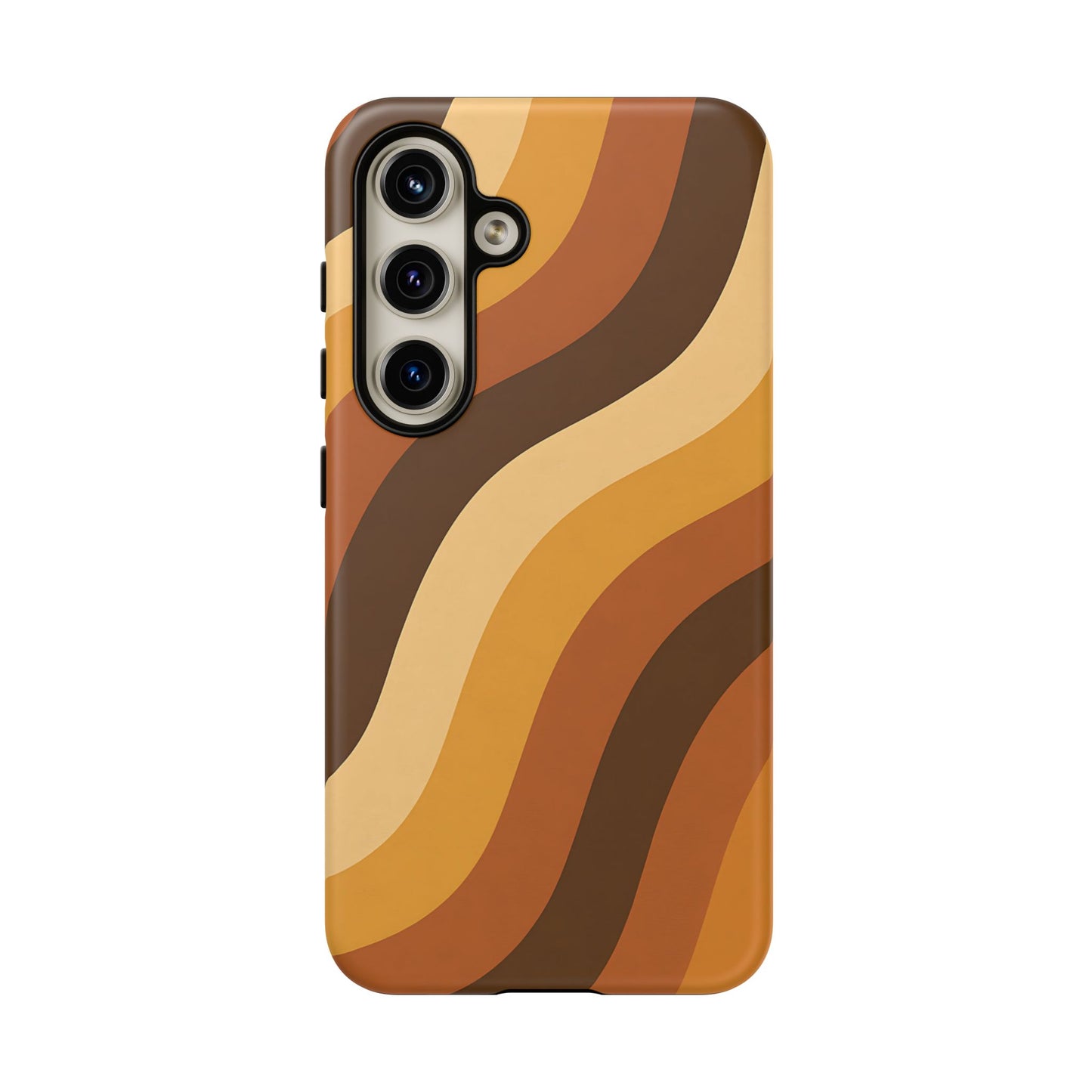 Retro Wave Stripes iPhone Case – 70s-Inspired Earth Tone Swirl Design