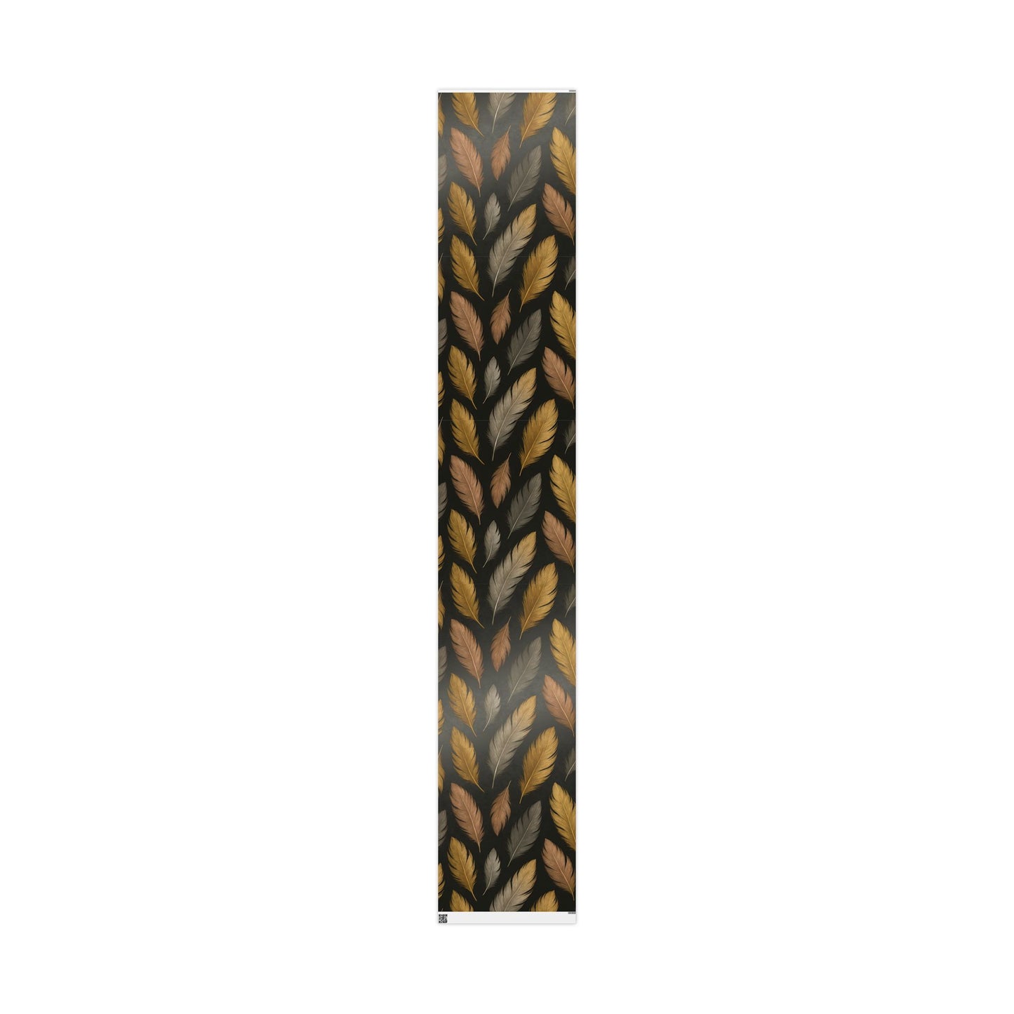 Luxury Feather Print Wrapping Paper – Metallic Gold, Bronze & Silver Design