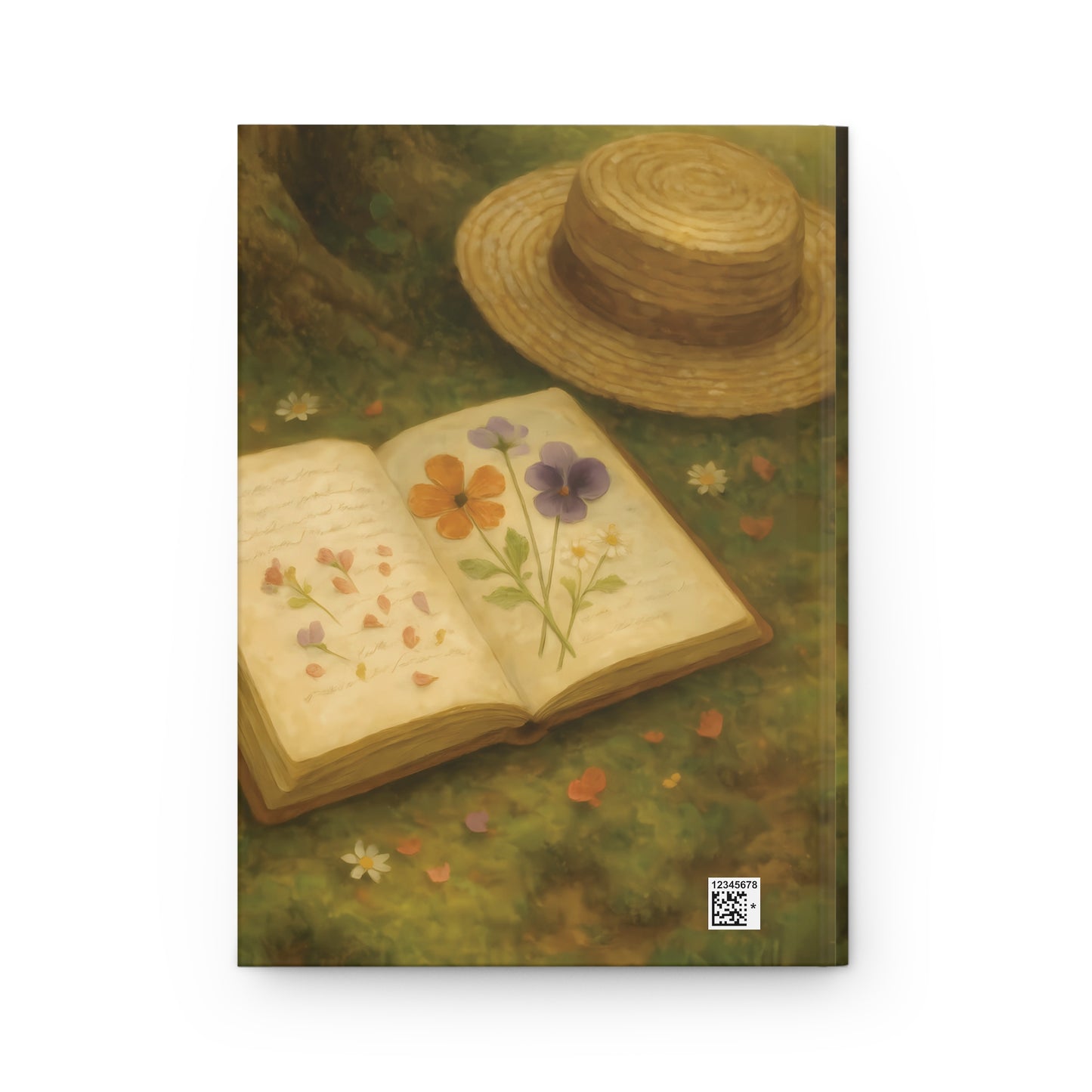 Pressed Petals & Daydreams – Hardcover Journal with Floral Book Illustration