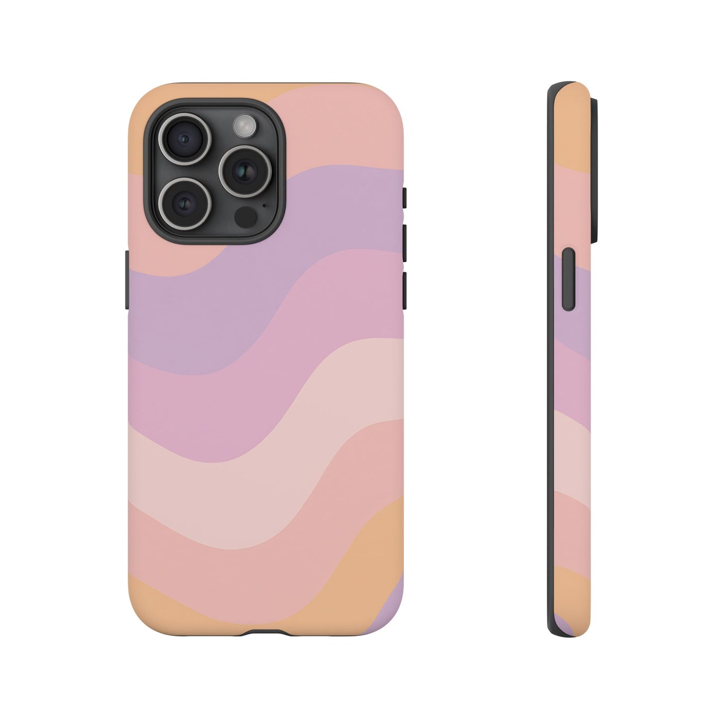 Retro Sunset Wave Phone Case – Groovy Pastel Abstract Design