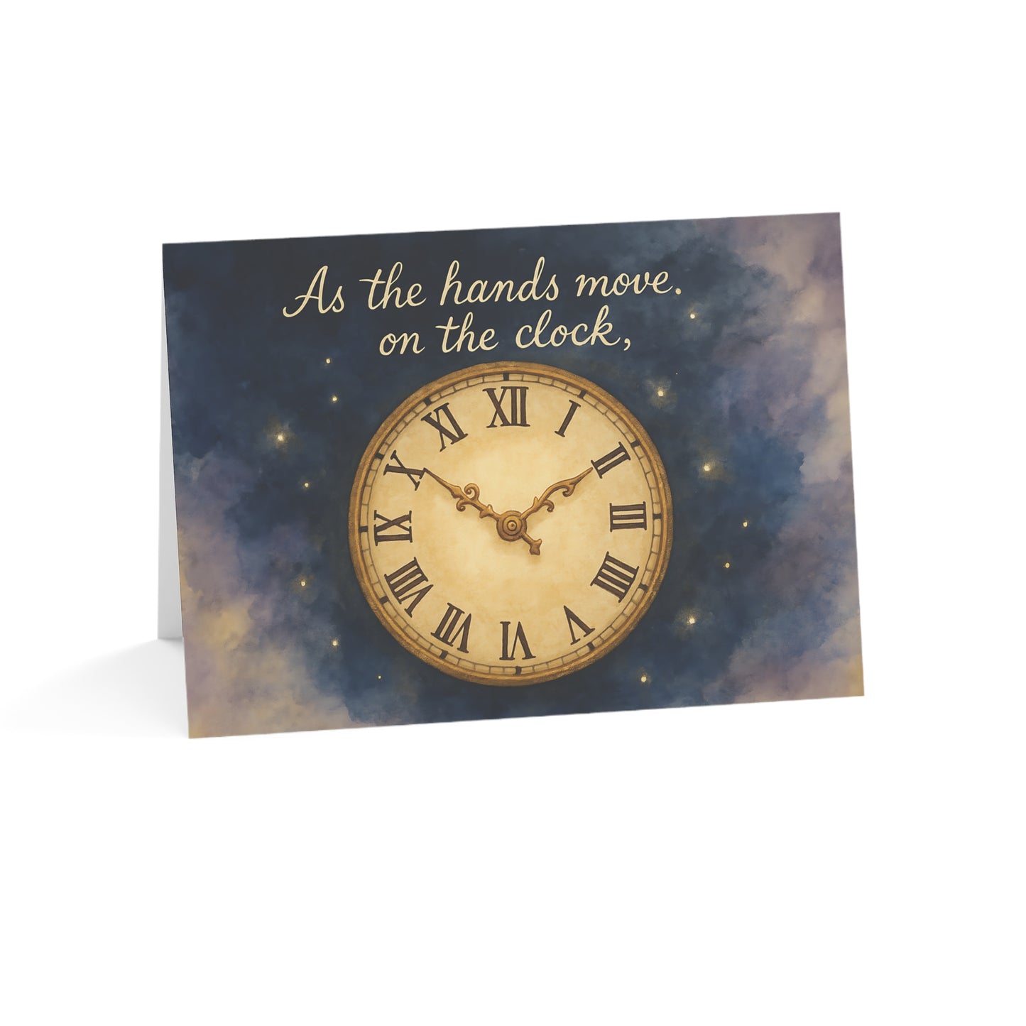 Timeless Clock Birthday Card – Elegant Greeting with Envelope