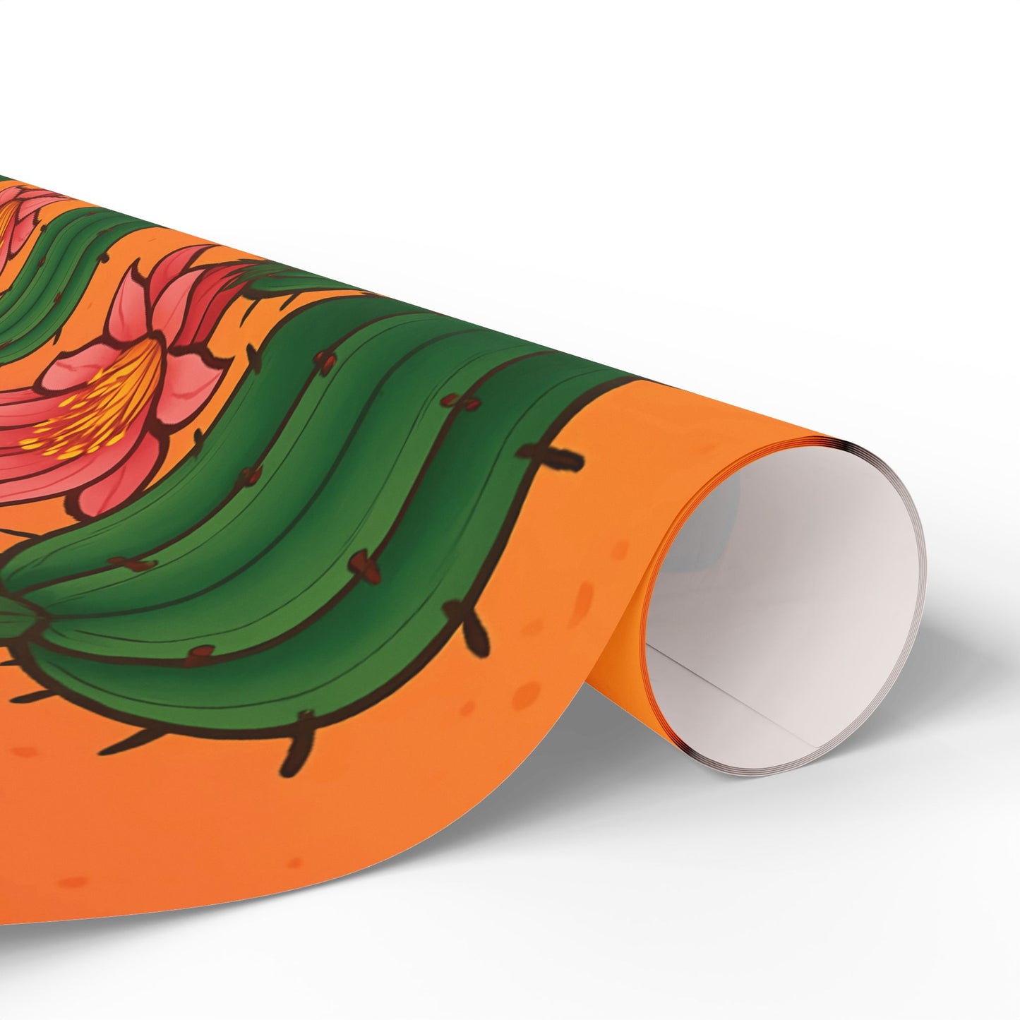 Cactus Bloom Wrapping Paper – Vibrant Desert Succulent Design in Terracotta Pots