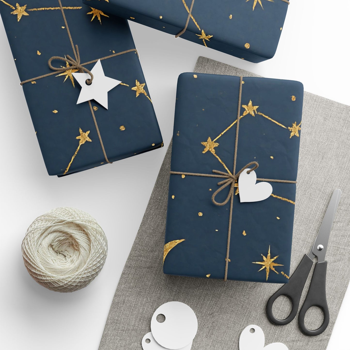 Celestial Constellations & Moon Wrapping Paper – Starry Night Gift Wrap in Glossy or Matte Finish
