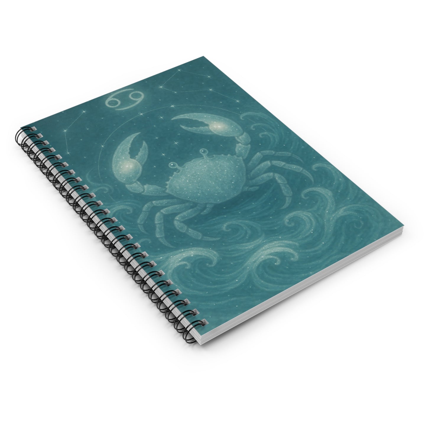 Cancer Zodiac Galaxy Spiral Notebook – Celestial Crab Astrology Journal (6" x 8", 118 Pages)