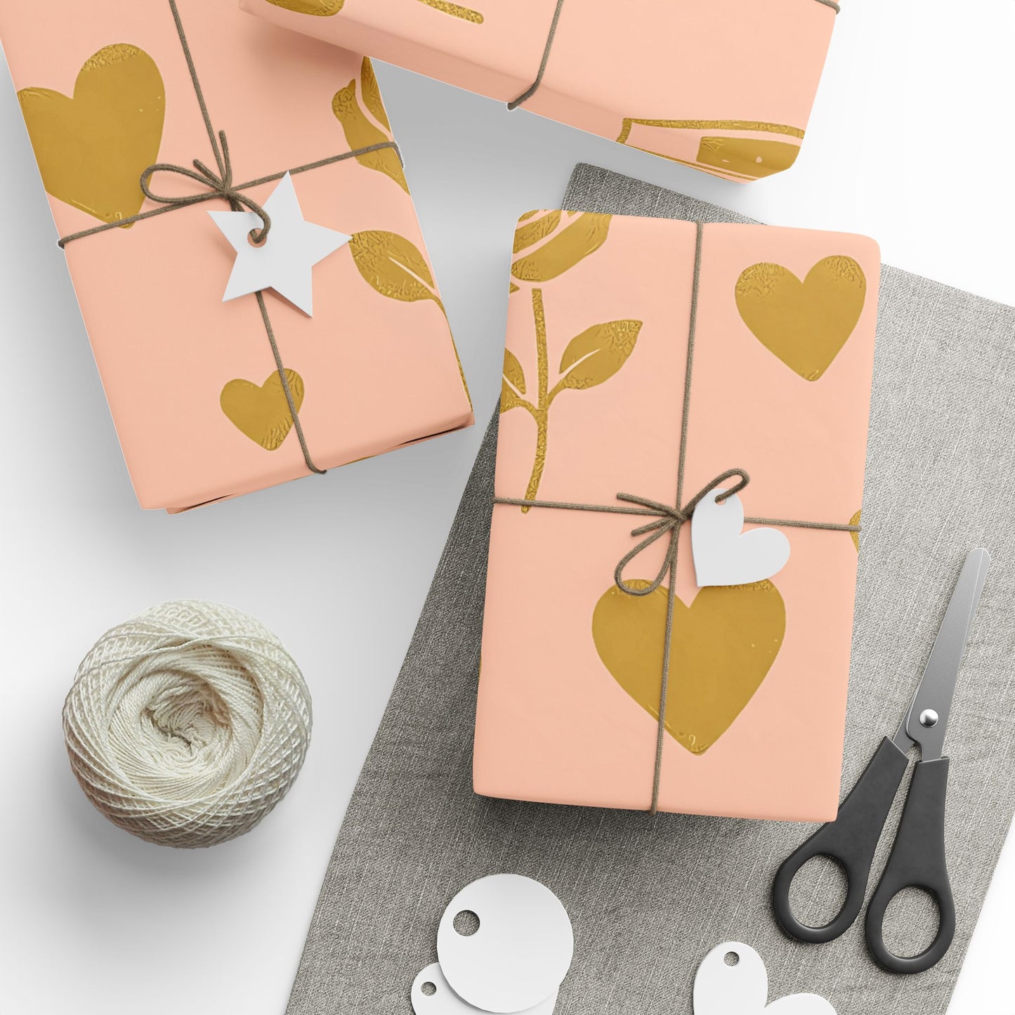 Romantic Celebration Wrapping Paper – Rings, Roses & Champagne on Blush Pink