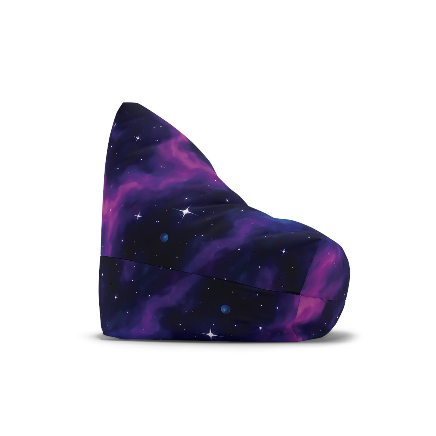 Galaxy Nebula Bean Bag Chair – Purple & Blue Cosmic Space Print