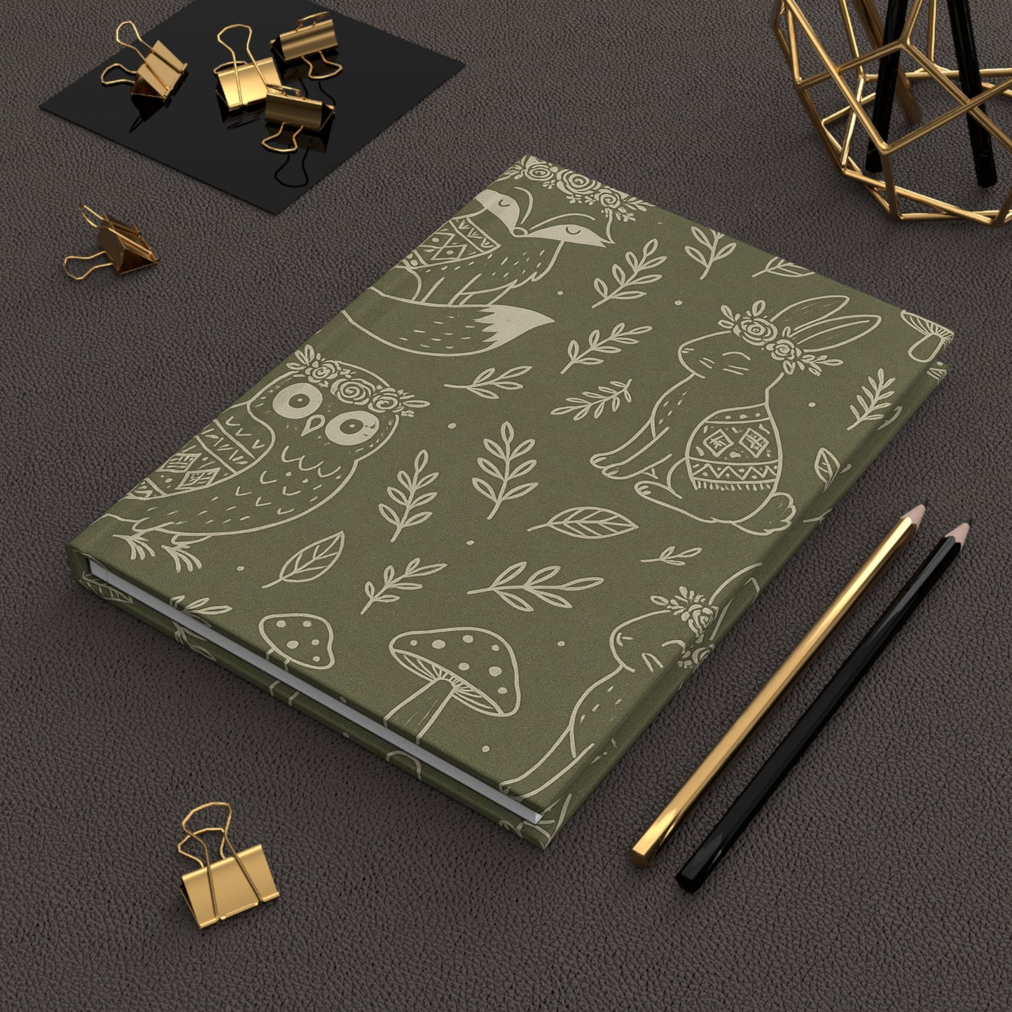 Whimsical Forest Friends Hardcover Journal – Matte Finish, Lined Pages