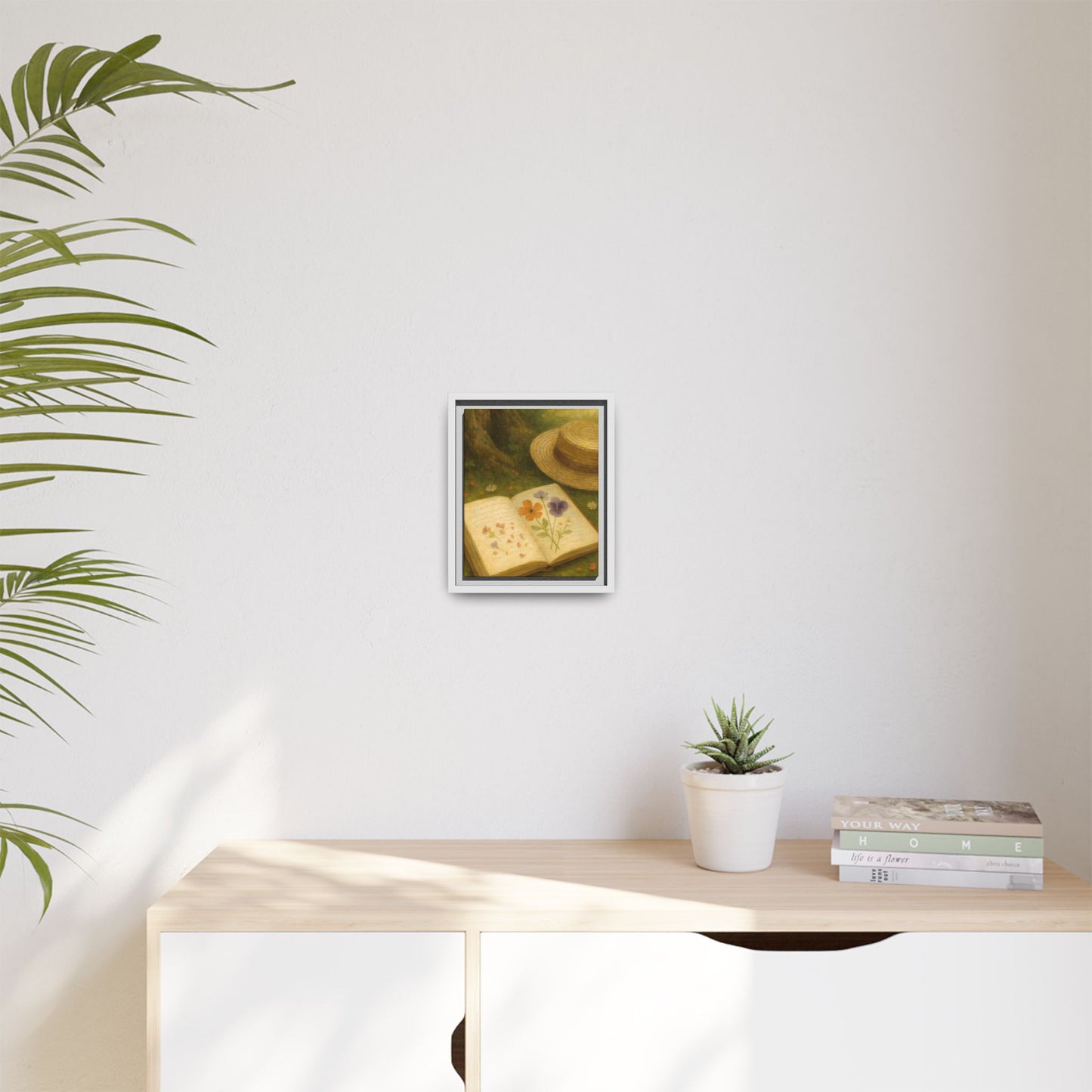 Pressed Flowers in the Shade – Framed Matte Canvas Nature Scene