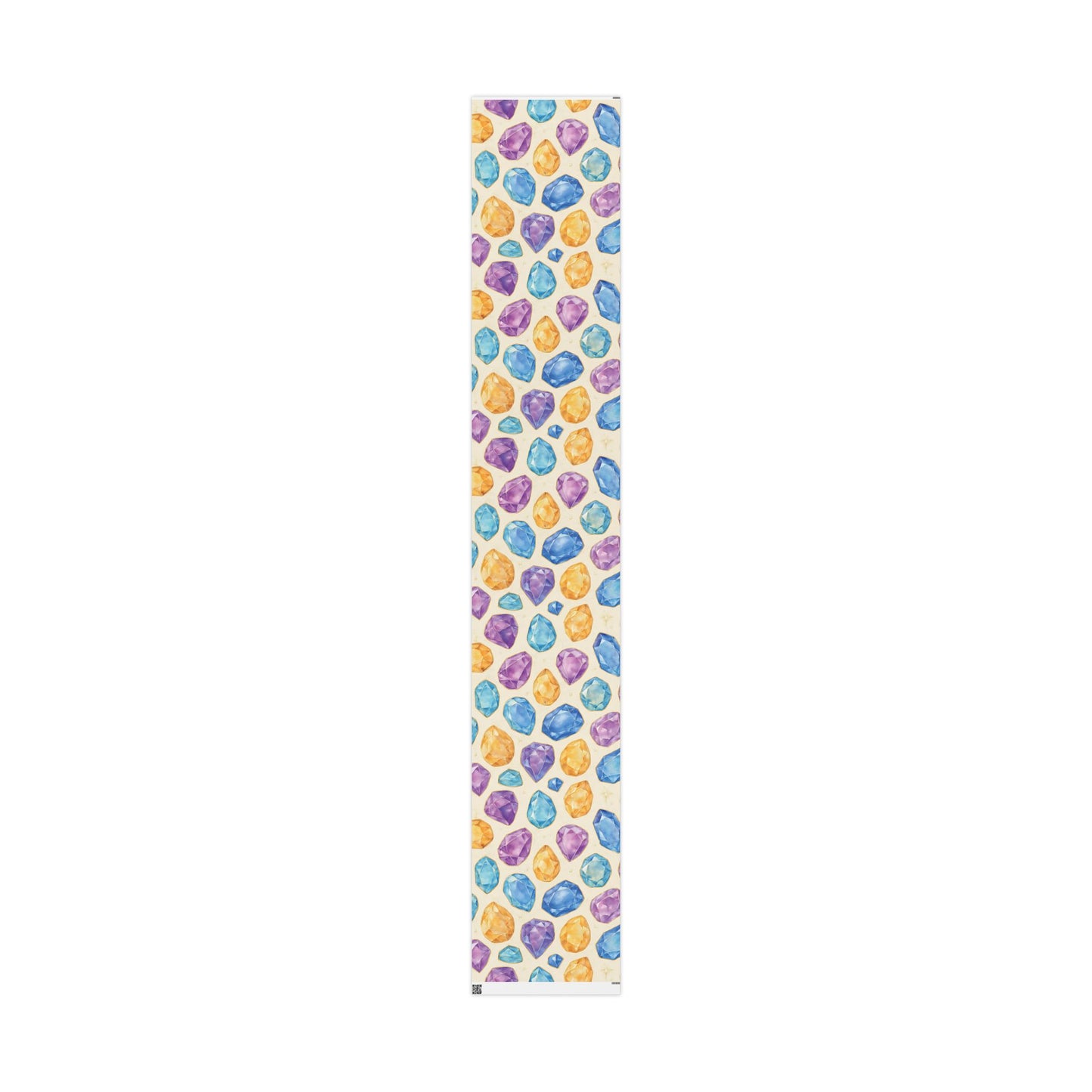 Colorful Gemstone Wrapping Paper – Luxury Gift Wrap with Jewel Print in Glossy or Matte Finish.