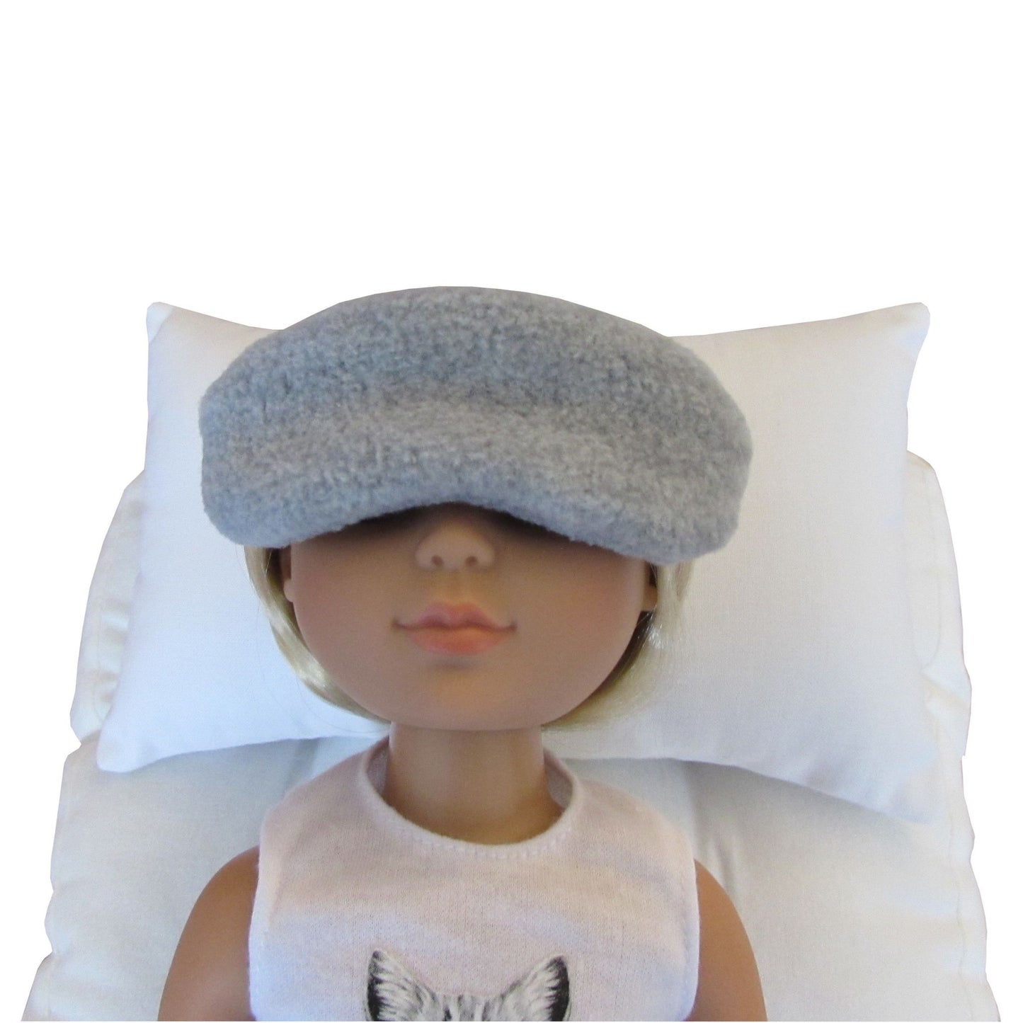 Gray Anti-Pill Fleece Doll Sleep Mask for 14 1/2-inch dolls