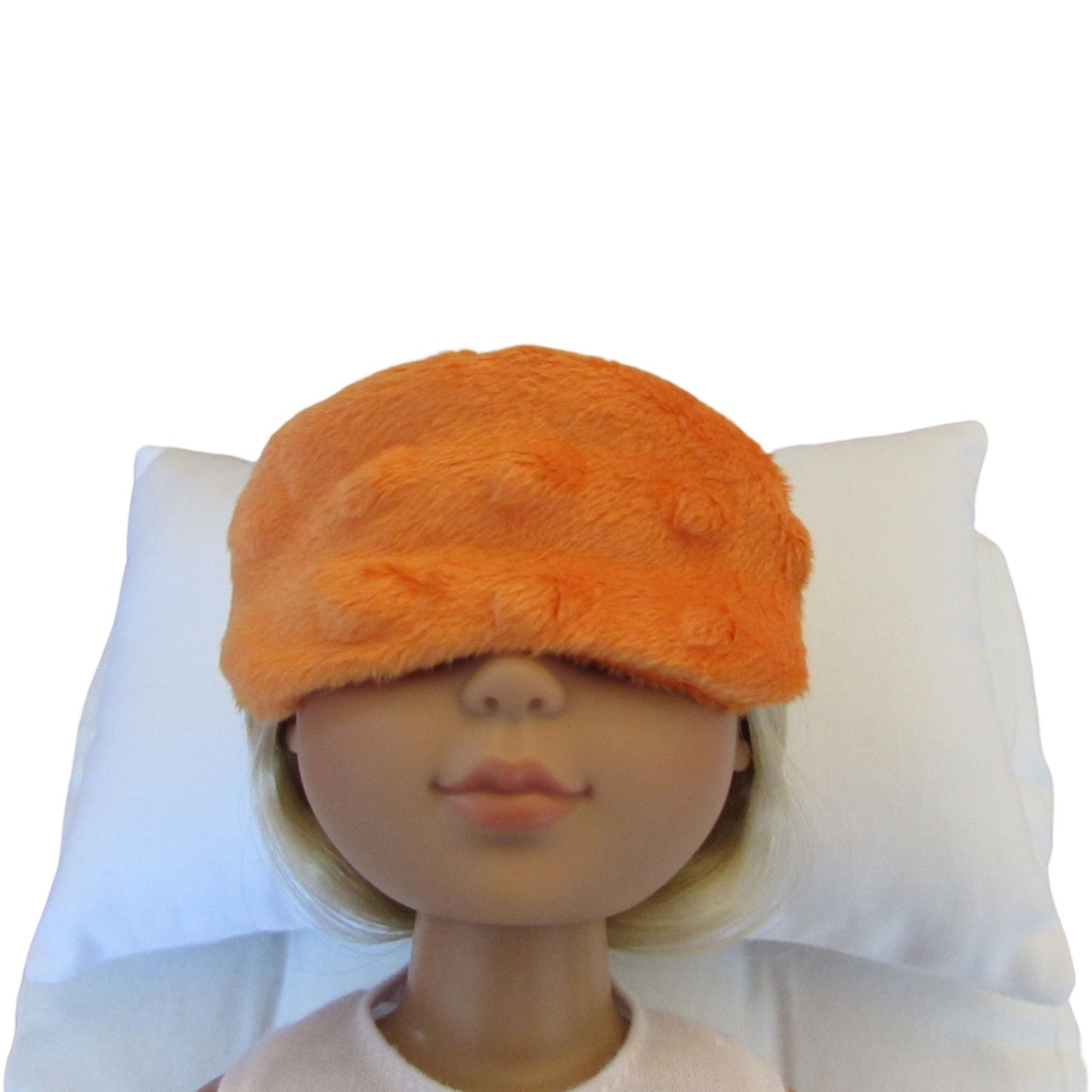 Orange Minky Doll Sleep Mask for 14 1/2-inch dolls