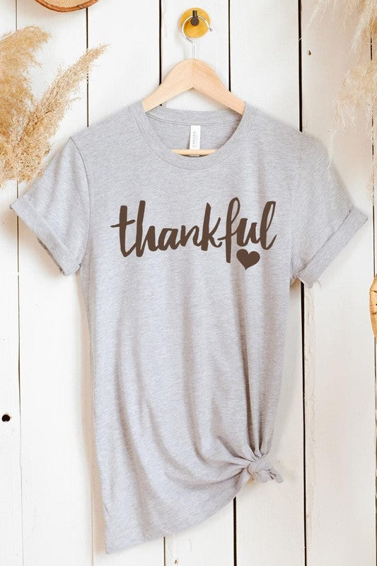 Athletic Heather Thankful Heart Graphic Tee