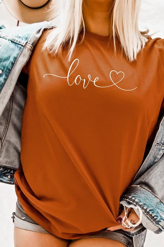 Autumn Love With Heart Graphic Tee