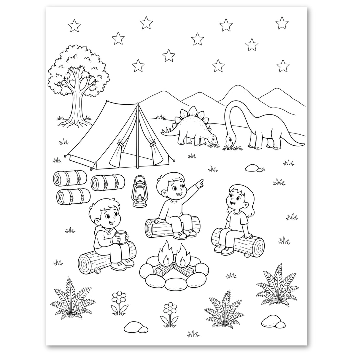 Dinosaur Discovery Coloring Book for Kids | Ages 4–8