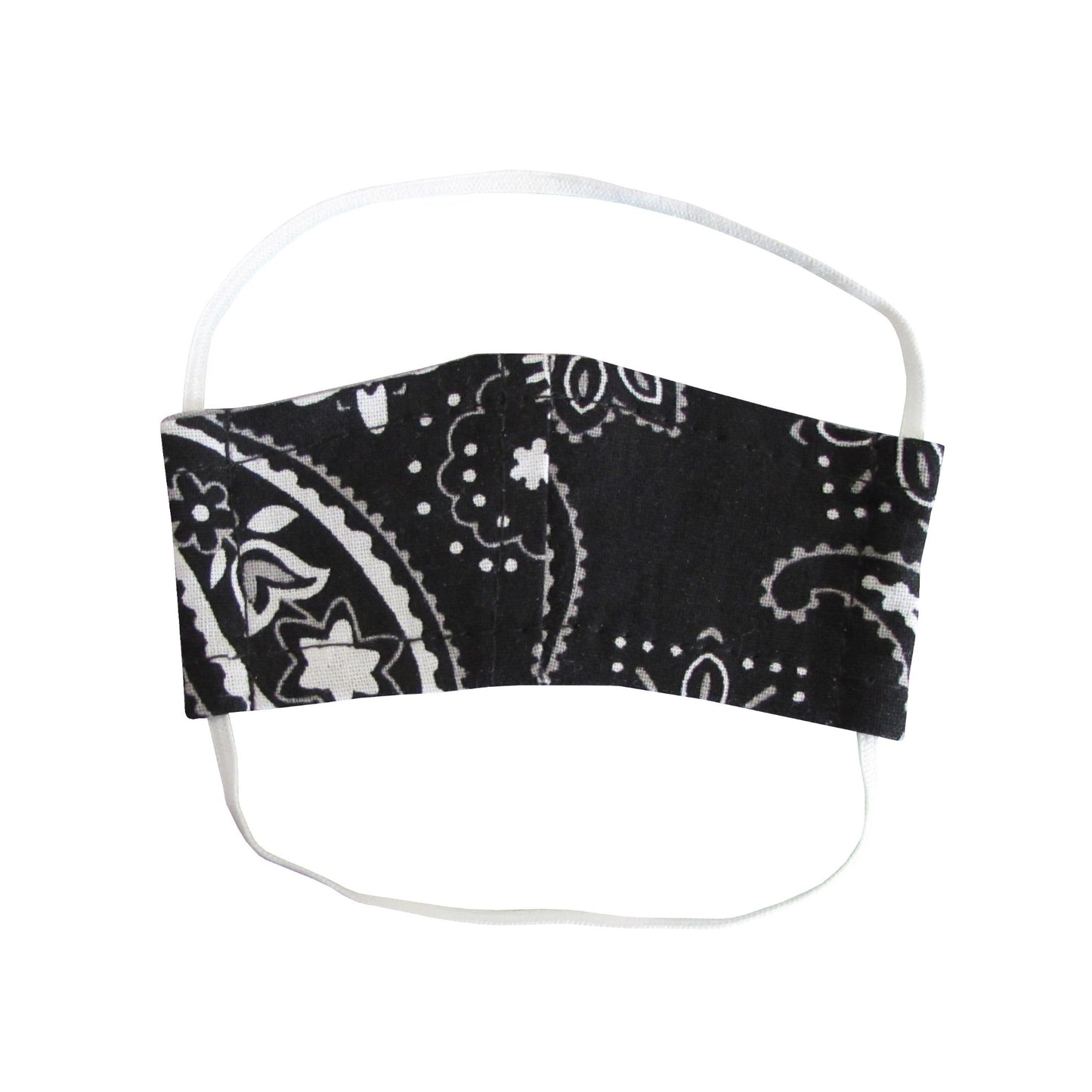 Black Grey White Floral Print Doll Face Mask for 18-inch dolls Flat