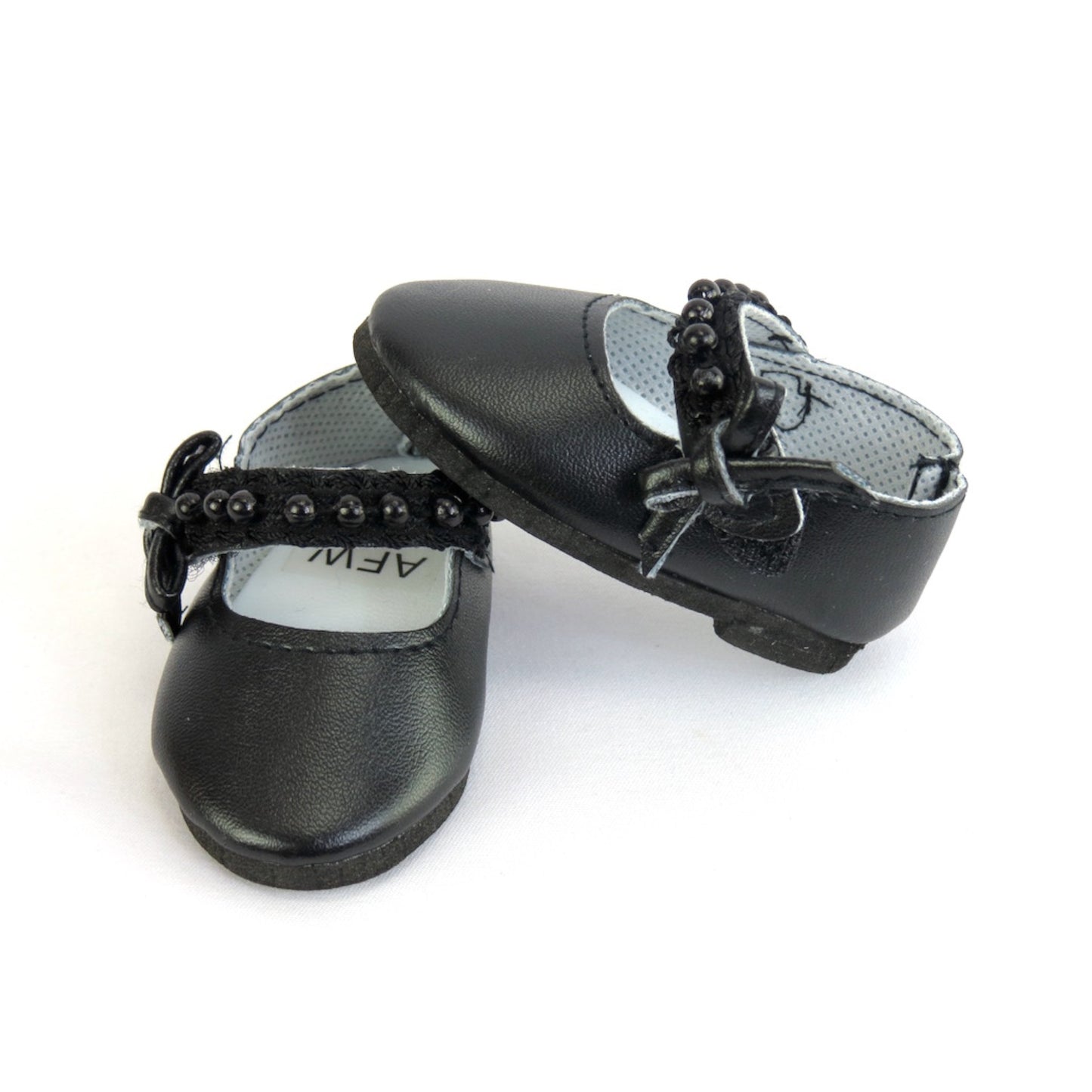 Black Lace and Pearls Dress Shoes for 18 inch dolls